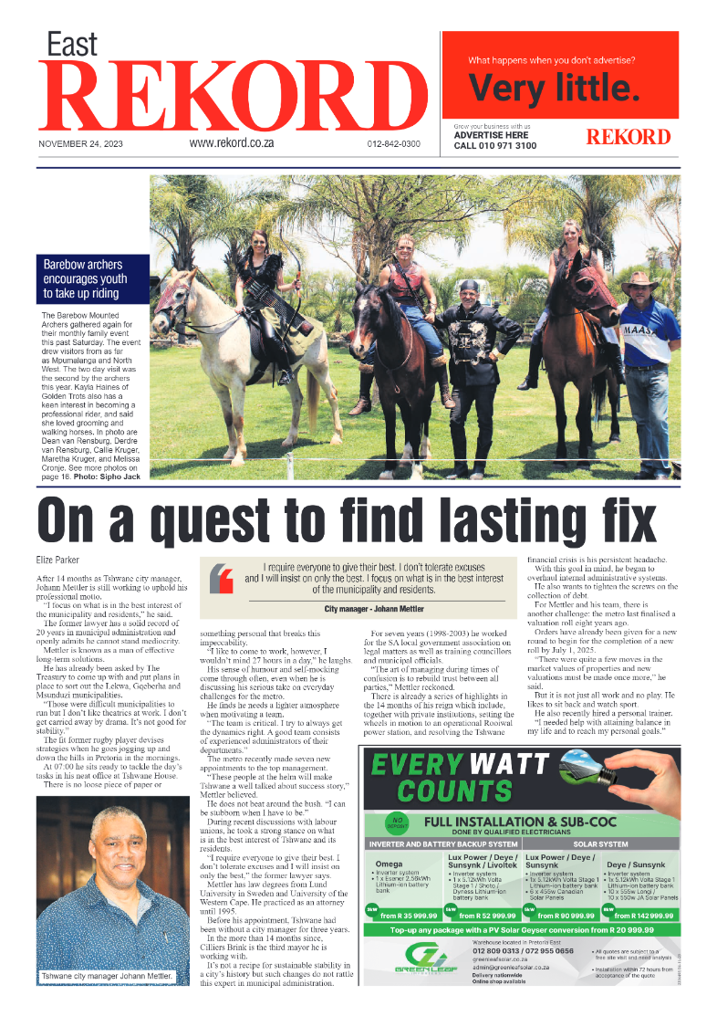 Rekord East 24 November 2023 page 1