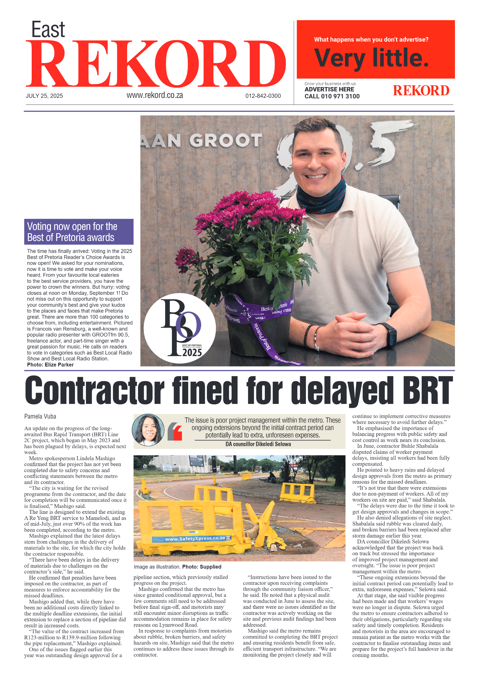 Rekord East 25 July 2025 page 1