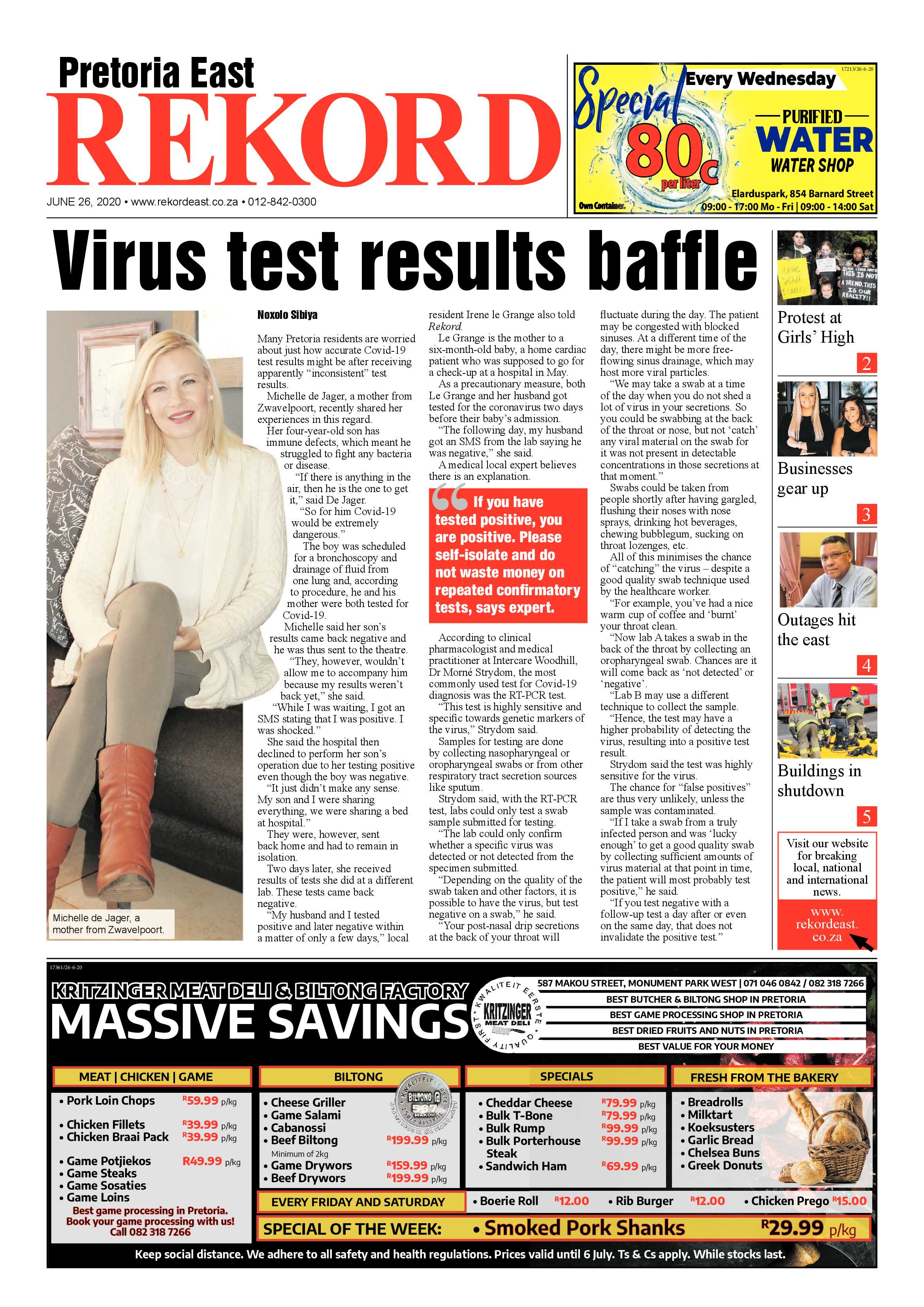 Rekord East 26 June 2020 page 1