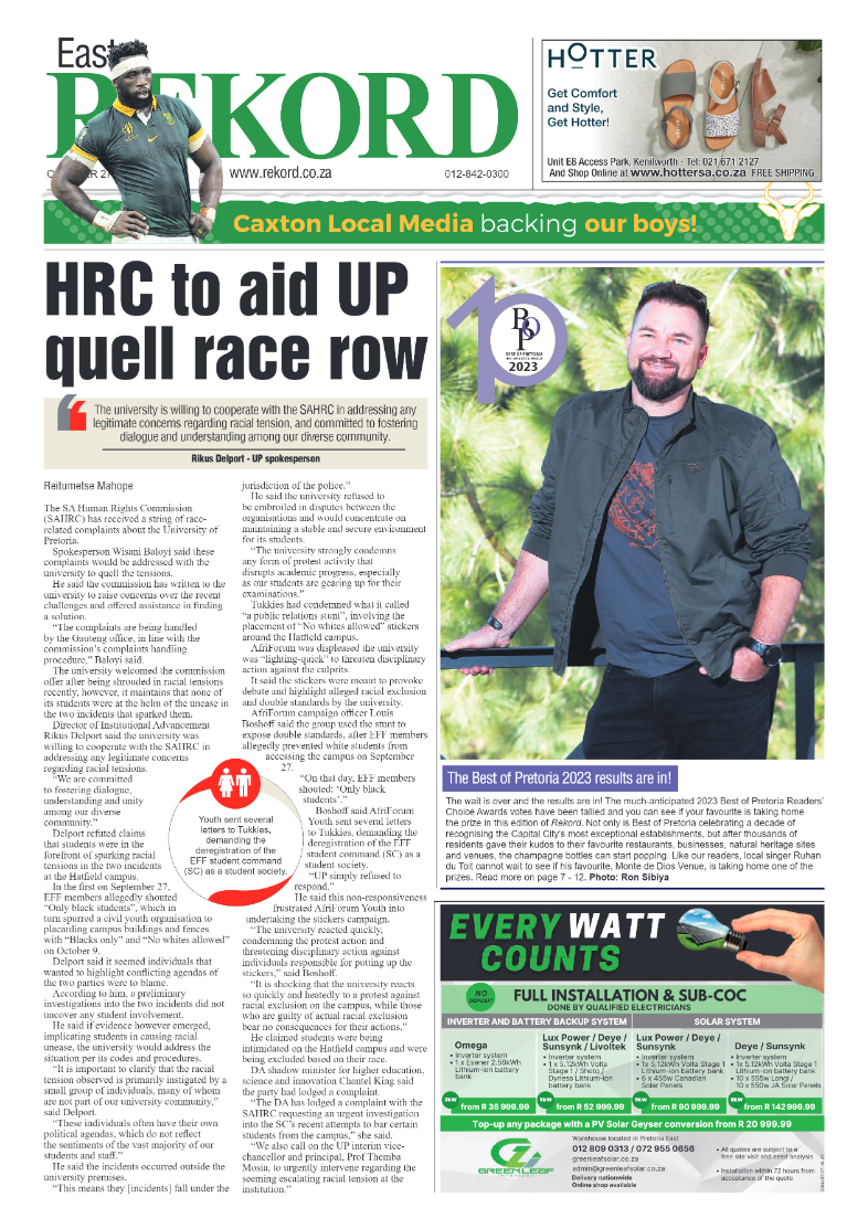 Rekord East 27 October 2023 page 1