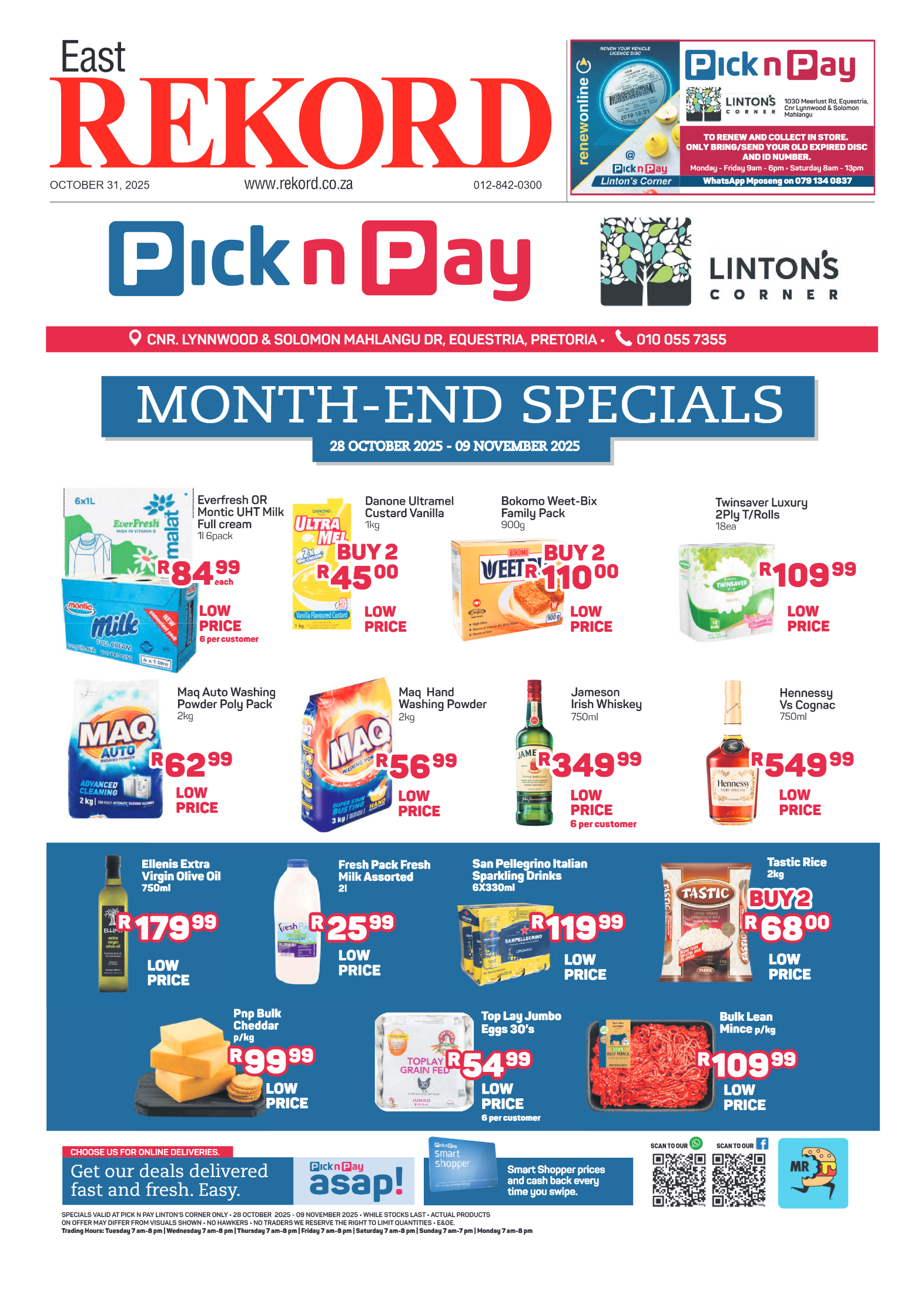 Rekord East 31 October 2025 page 1