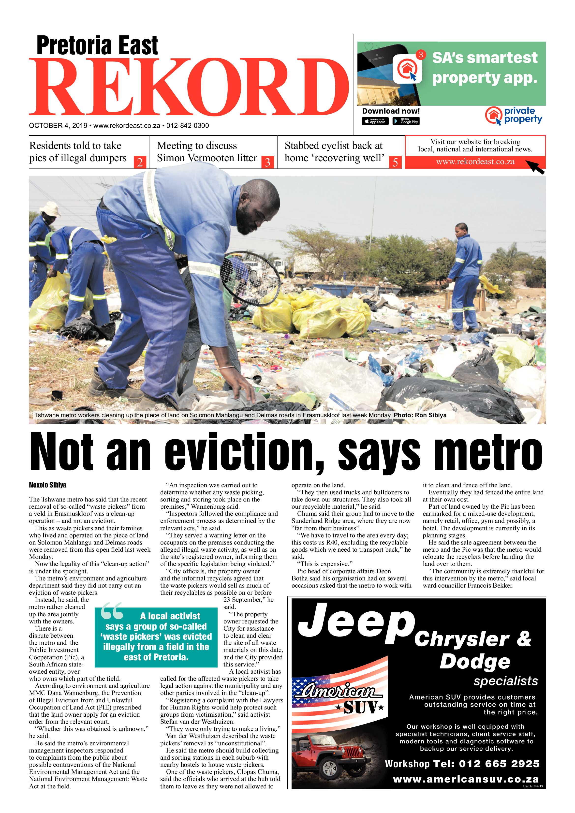 Rekord East 4 October 2019 page 1