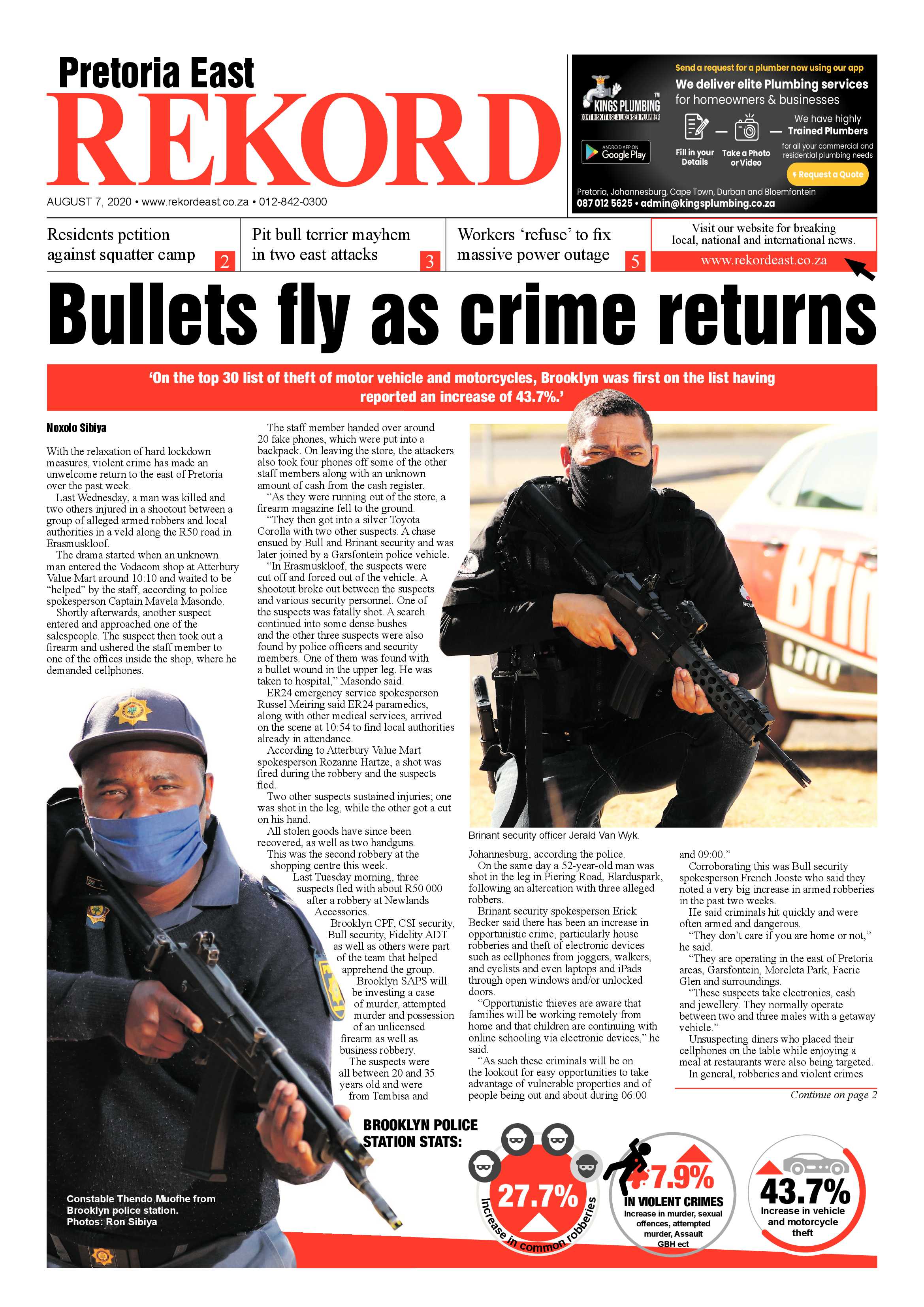 Rekord East 7 August 2020 page 1