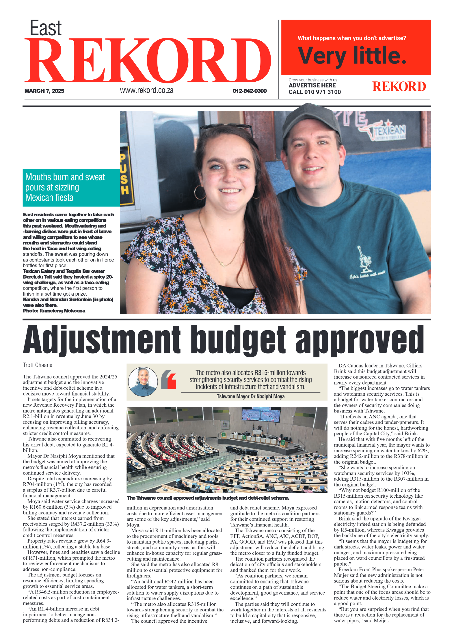 Rekord East 7 March 2025 page 1