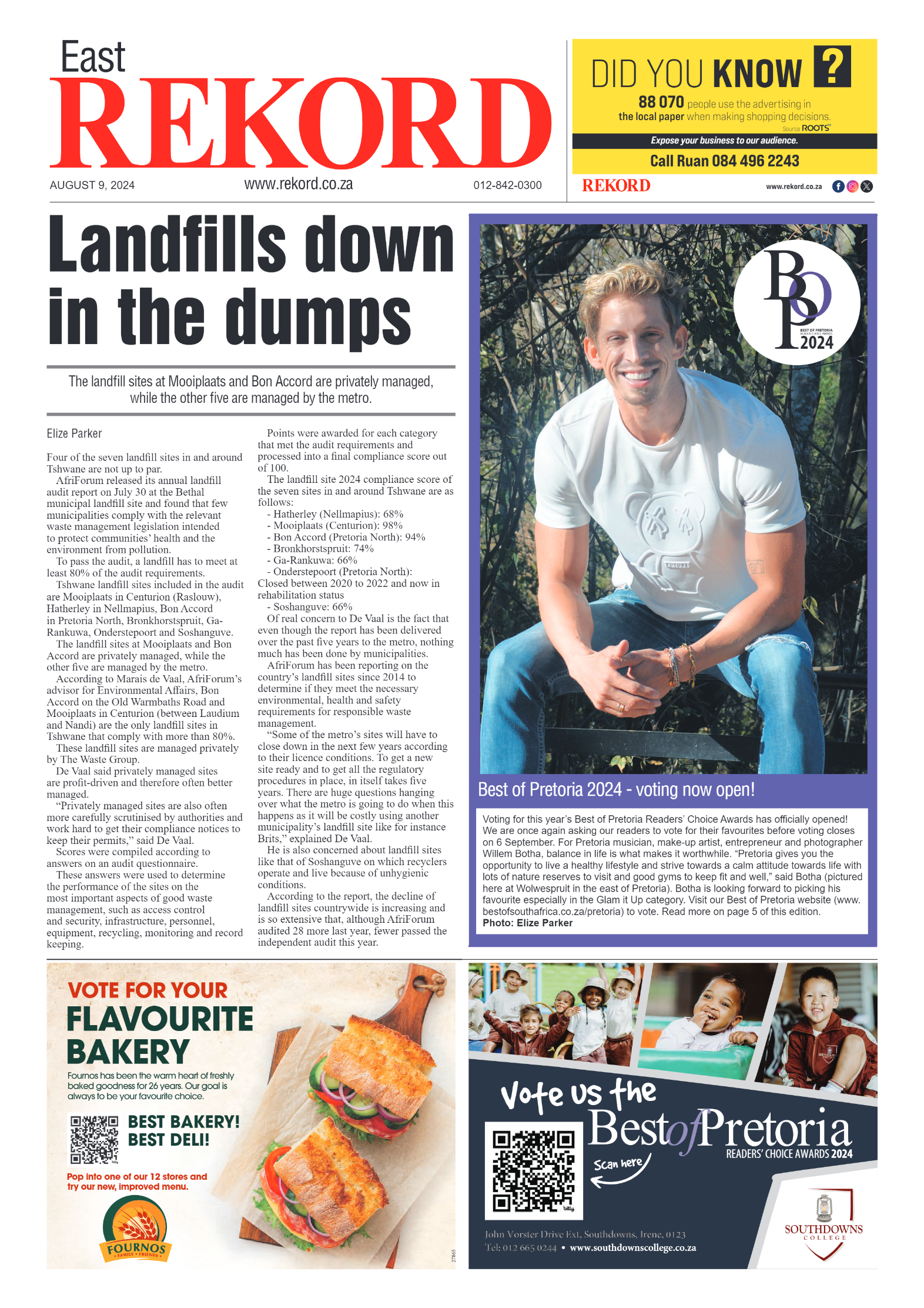 Rekord East 9 August 2024 page 1