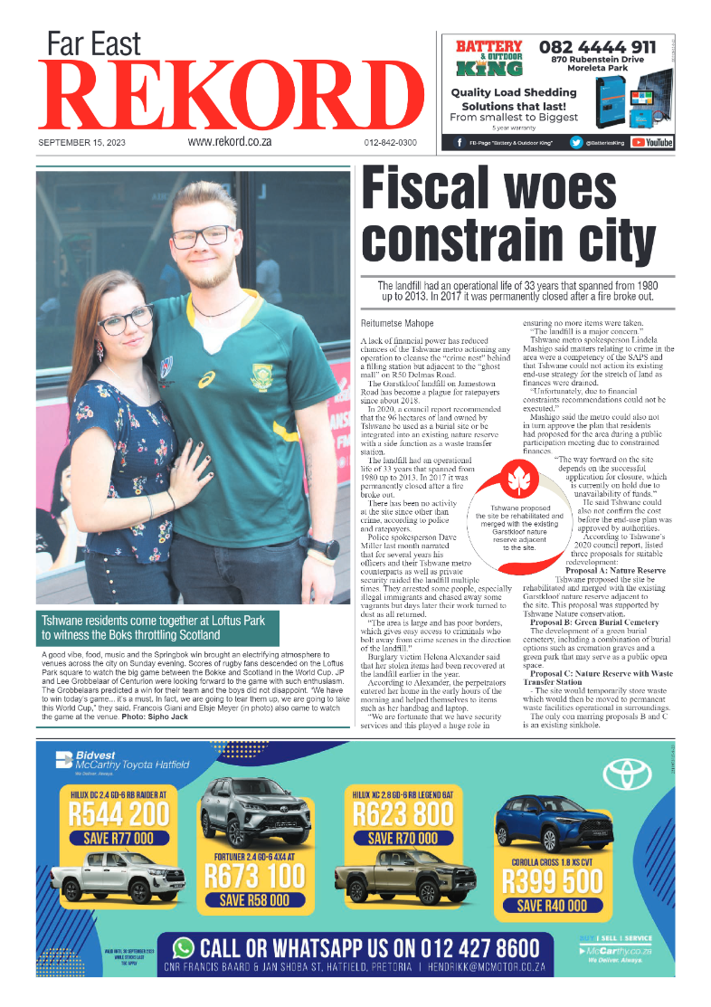 Rekord Far East 15 September 2023 page 1
