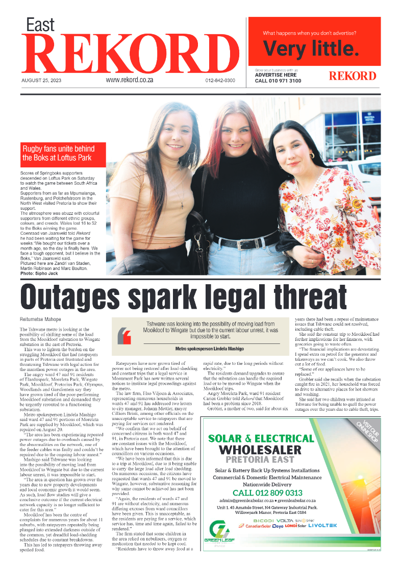 Rekord  East 25 August 2023 page 1