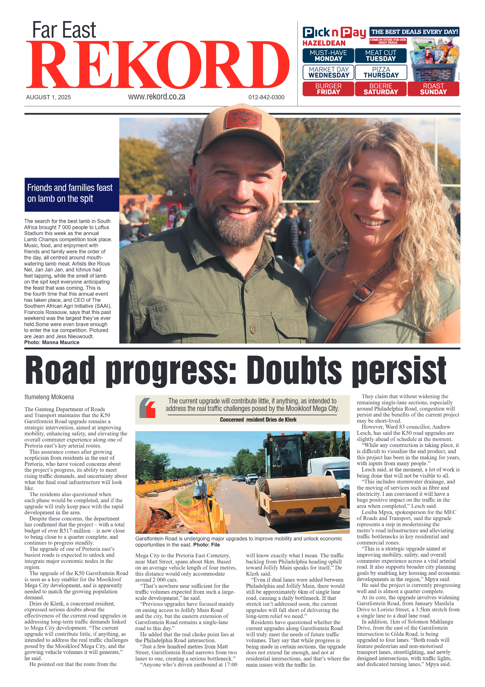 Rekord Far East 1 August 2025 page 1