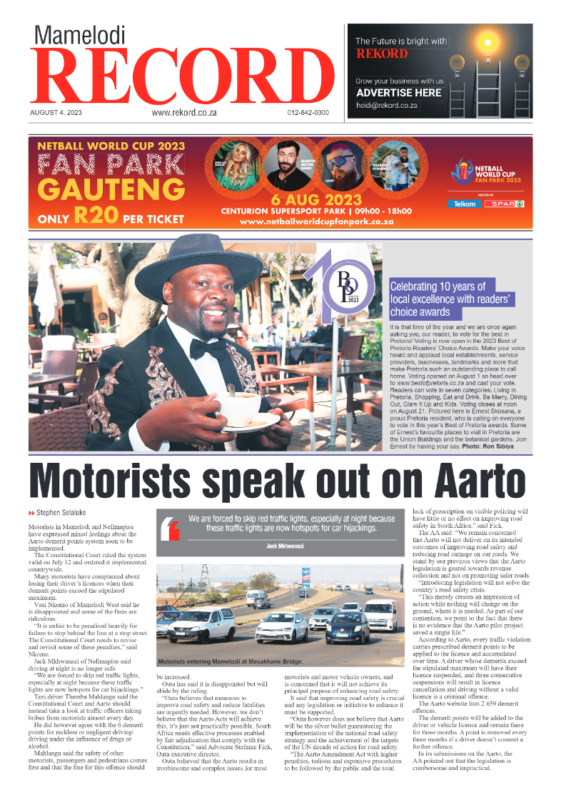 Rekord Mamelodi 04 August 2023 page 1