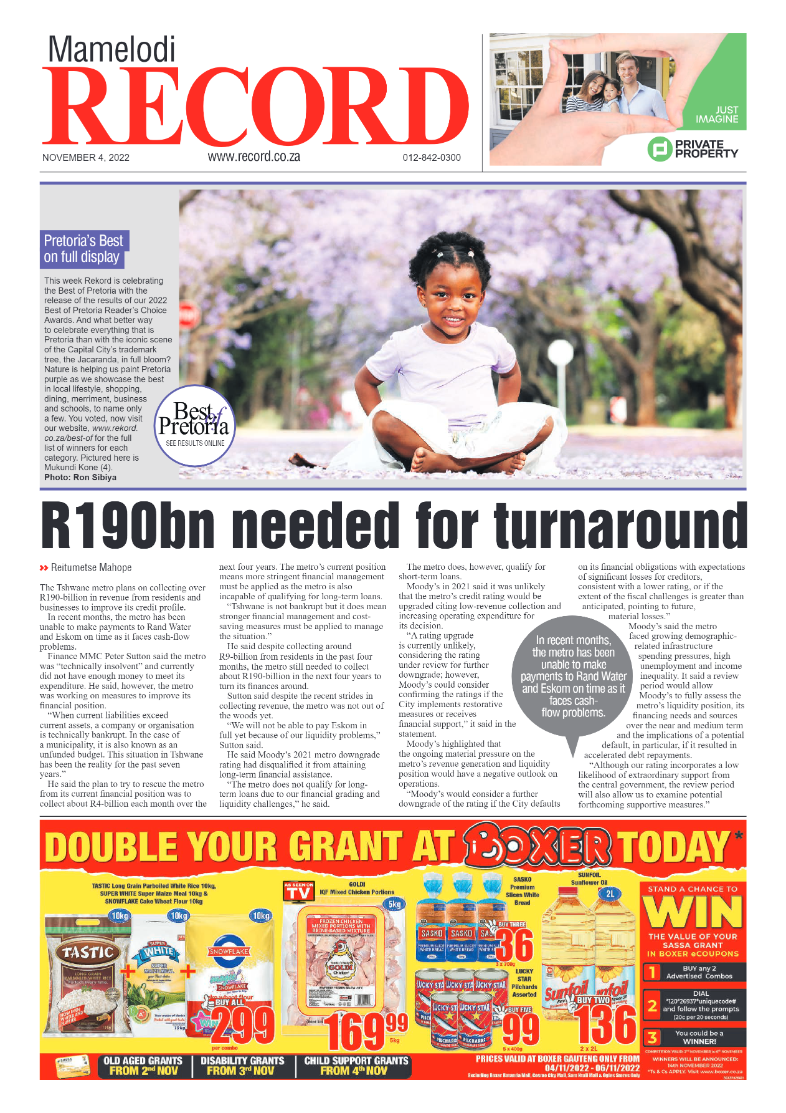 Rekord Mamelodi 04 November 2022 page 1