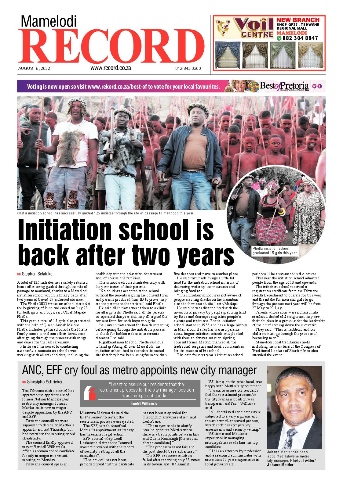 Rekord Mamelodi 05 August 2022 page 1