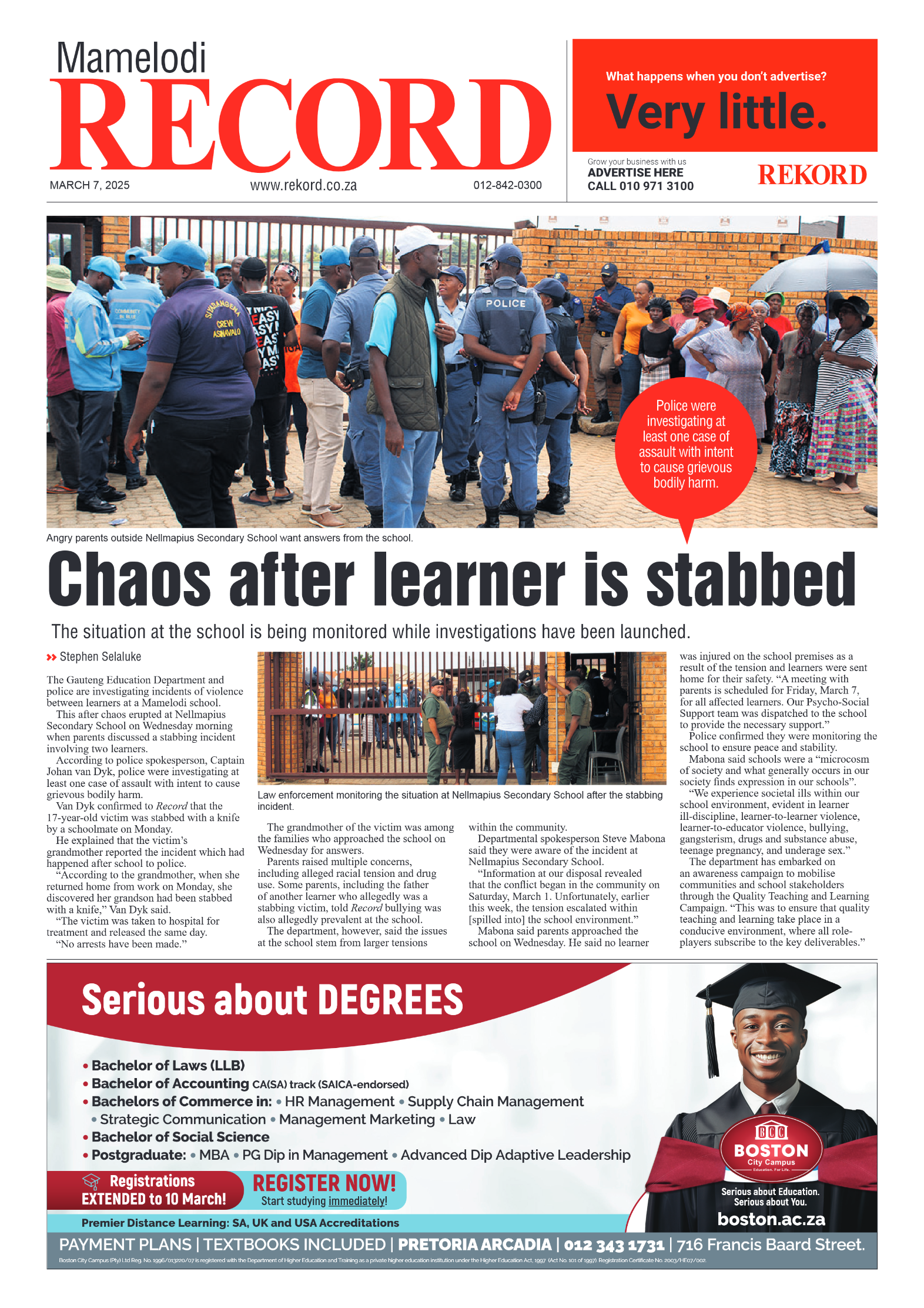 Rekord Mamelodi 07 March 2025 page 1