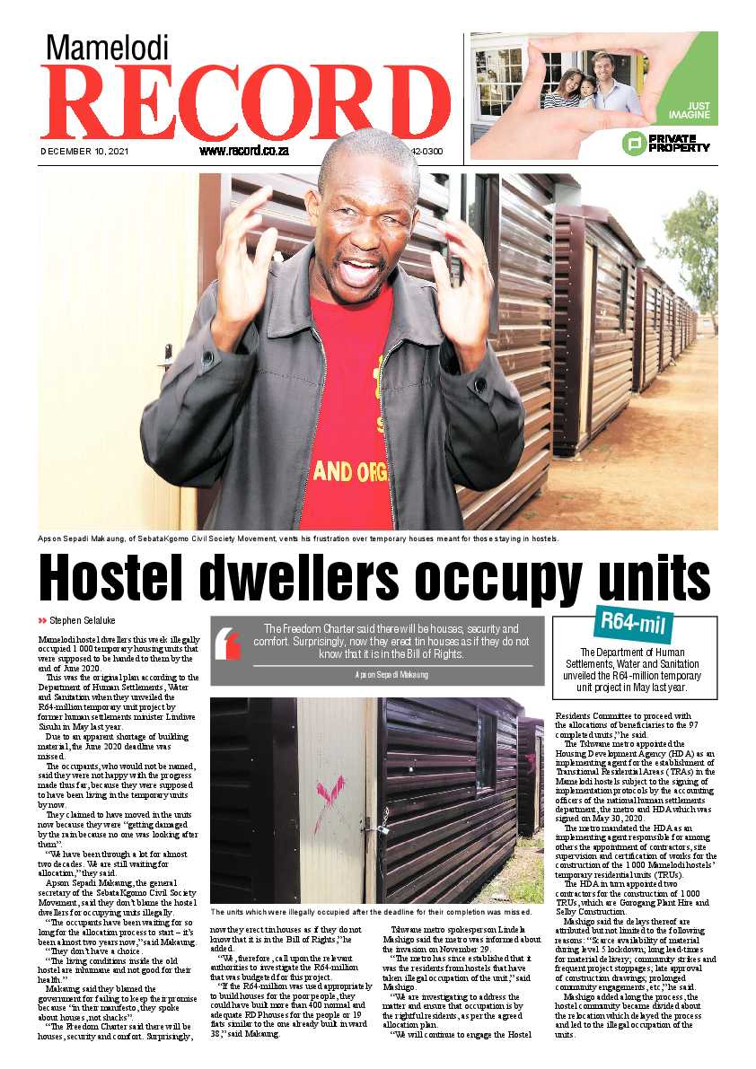 Rekord Mamelodi 10 December 2021 page 1