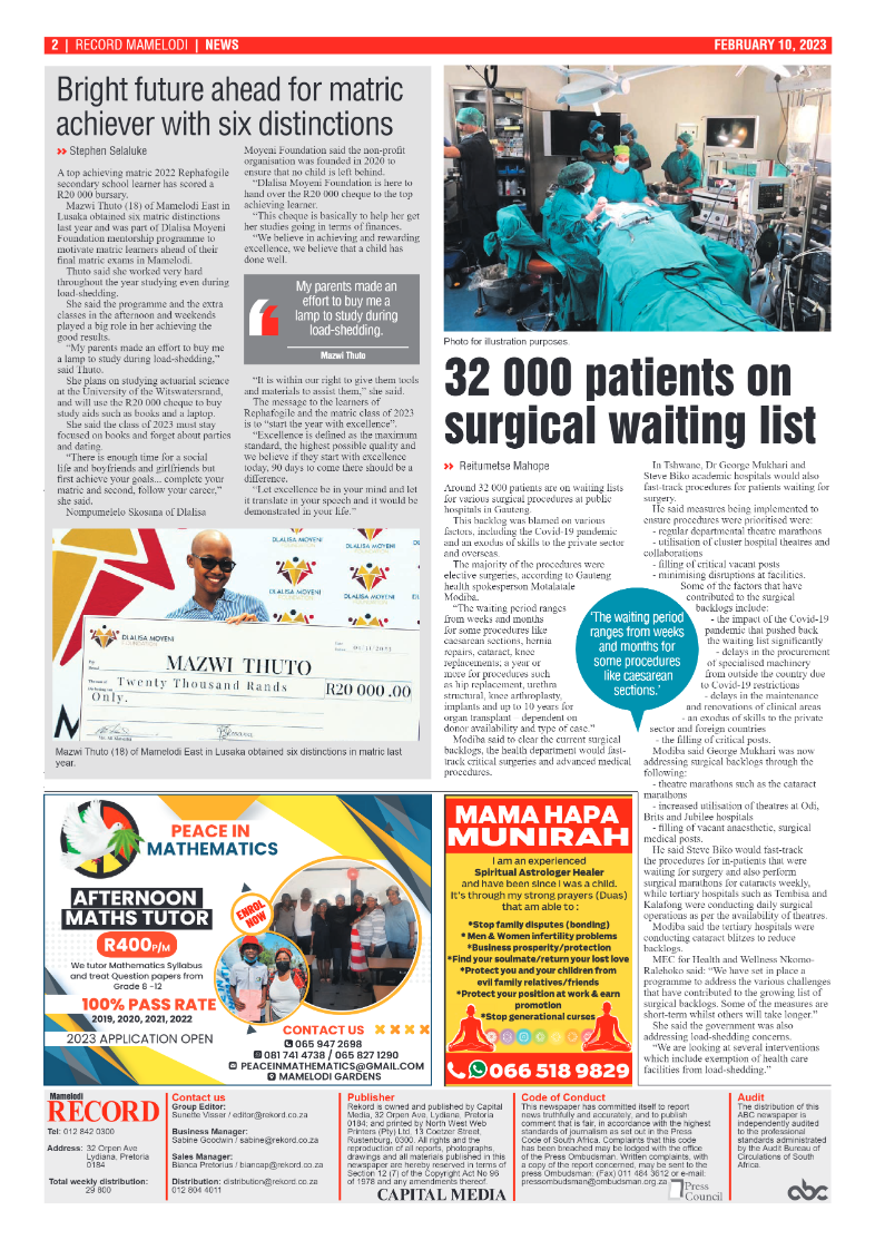 Rekord  Mamelodi 10 February 2023 page 2