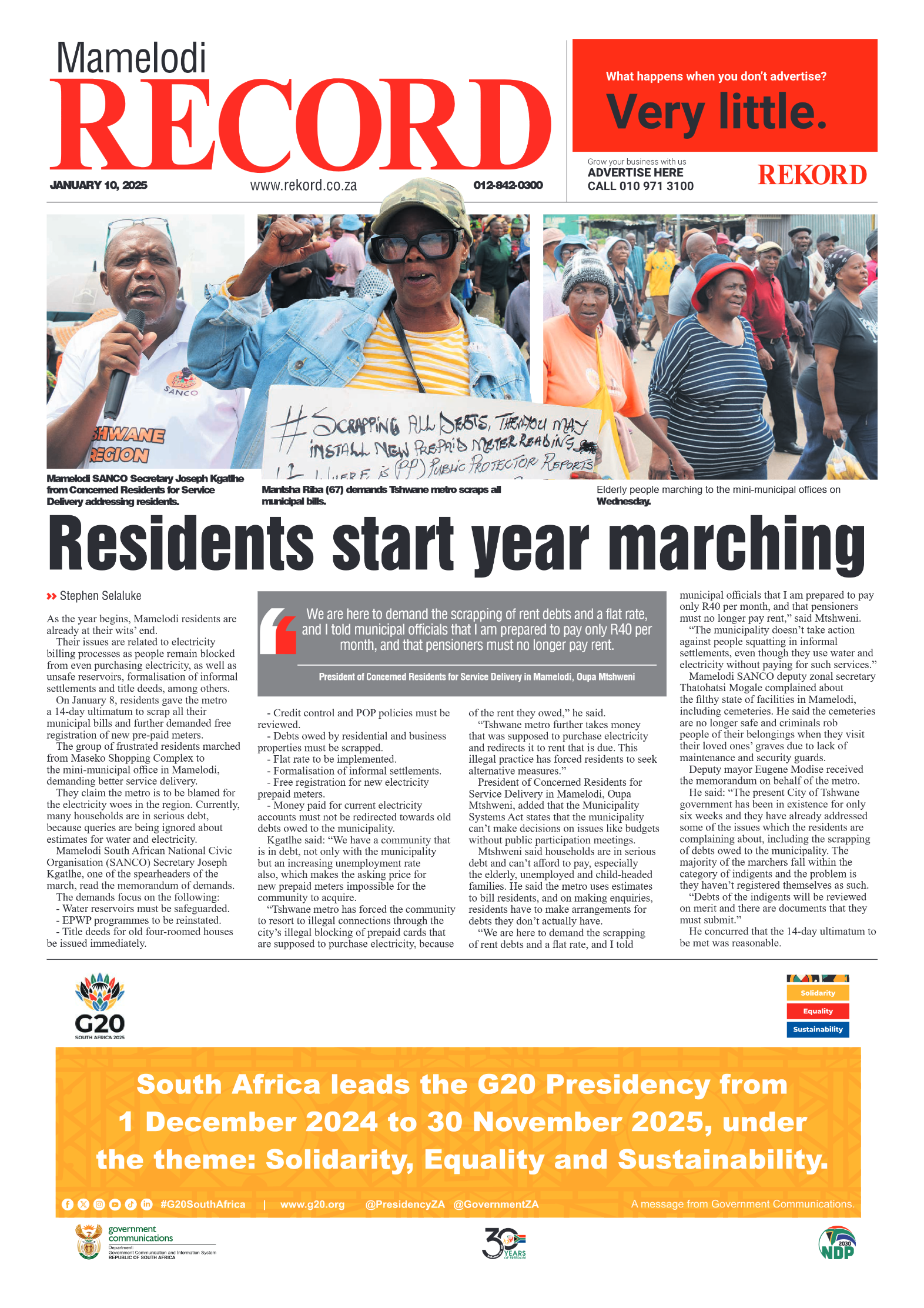 Rekord Mamelodi 10 January 2025 page 1