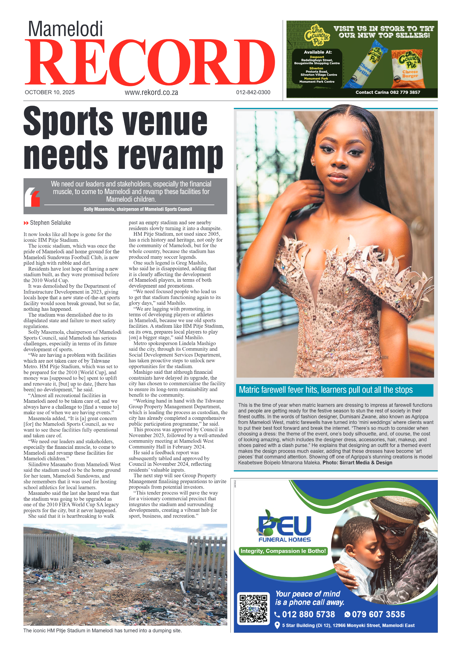 Rekord Mamelodi 10 October 2025 page 1