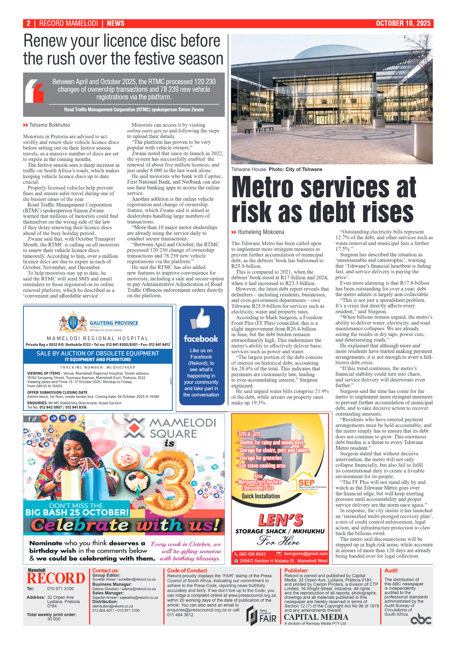 Rekord Mamelodi 10 October 2025 page 2