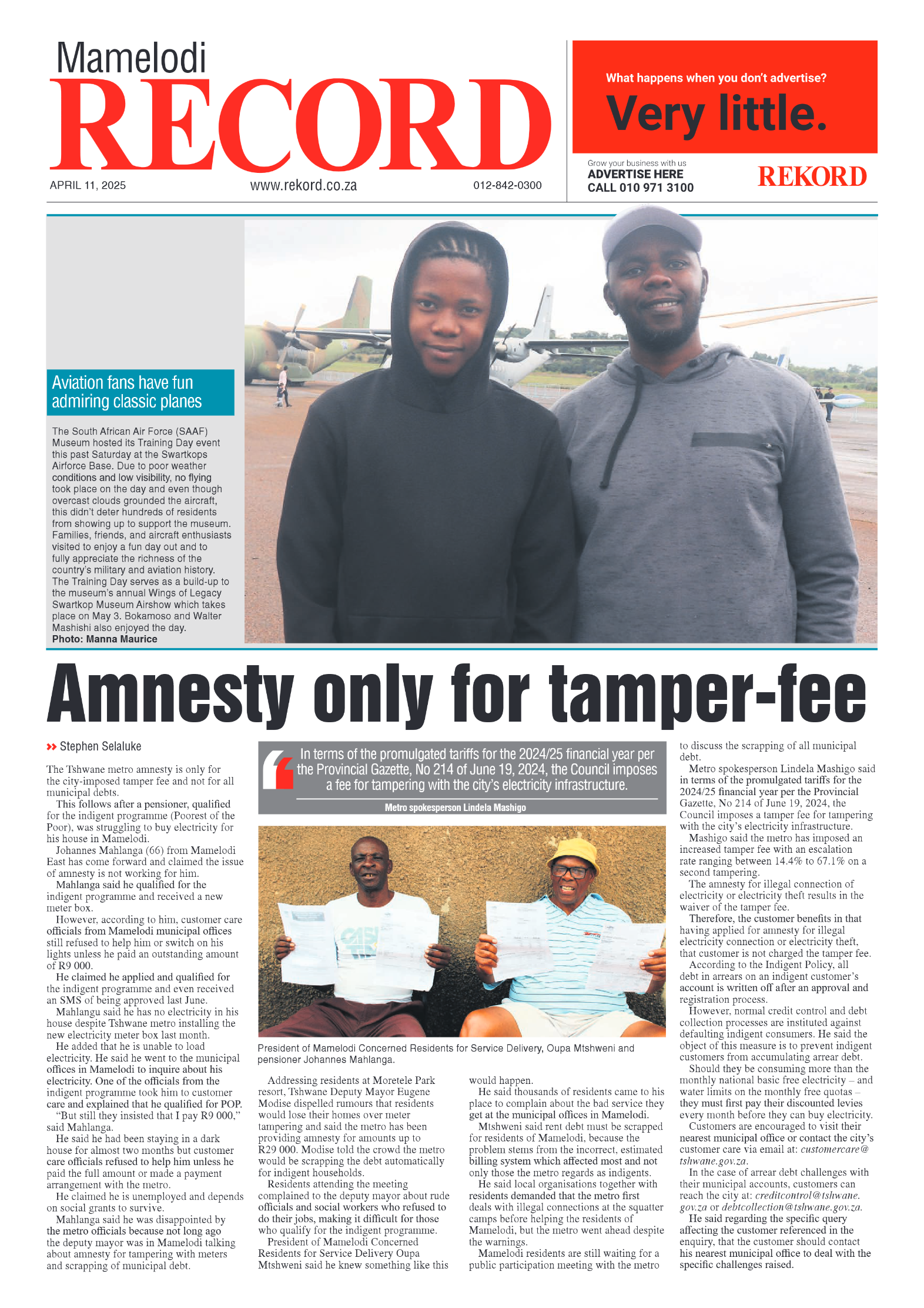 Rekord Mamelodi 11 April 2025 page 1