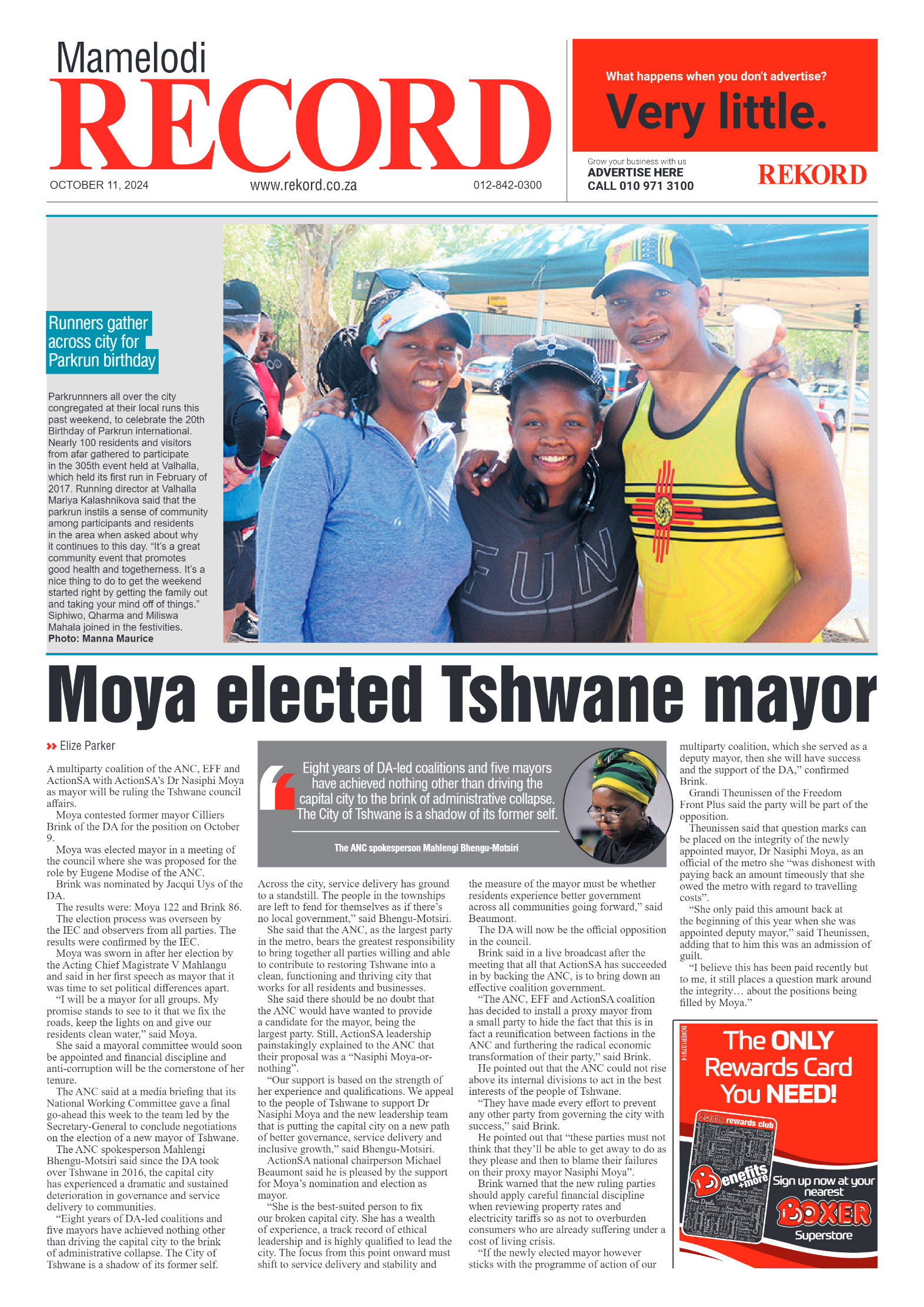 Rekord Mamelodi 11 October 2024 page 1