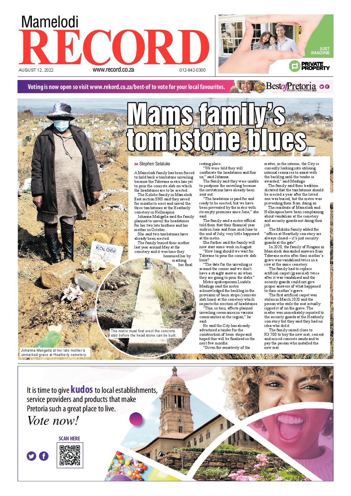 Rekord Mamelodi 12 August 2022 page 1