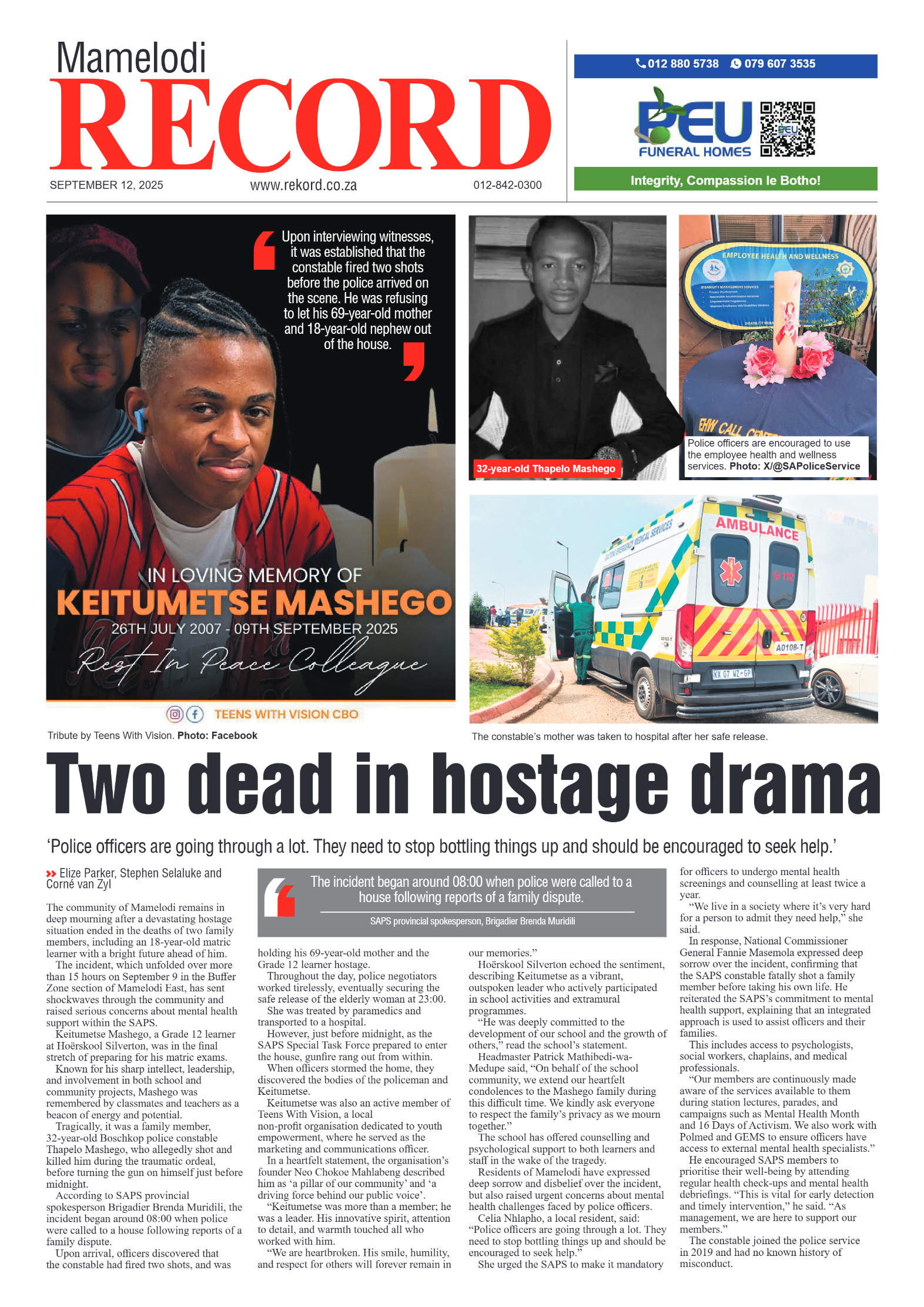 Rekord Mamelodi 12 September 2025 page 1