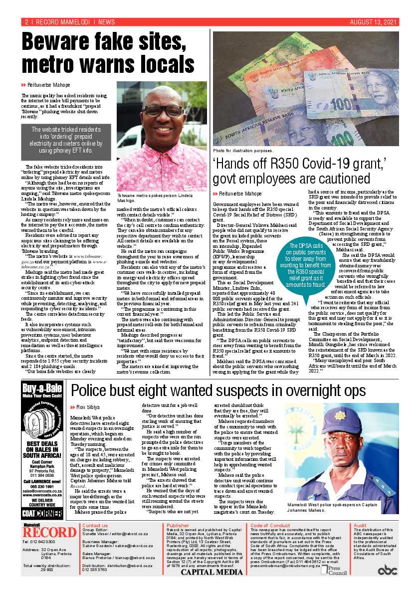Rekord Mamelodi 13 August 2021 page 2