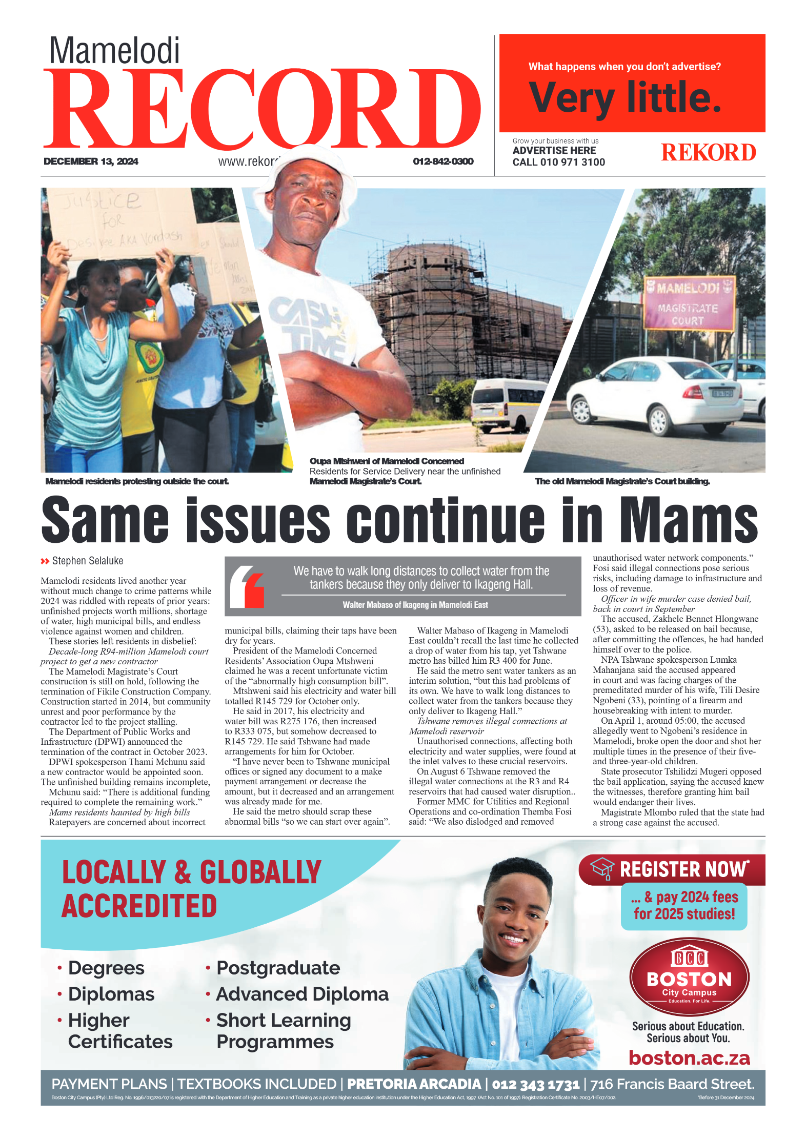 Rekord Mamelodi 13 December 24 page 1