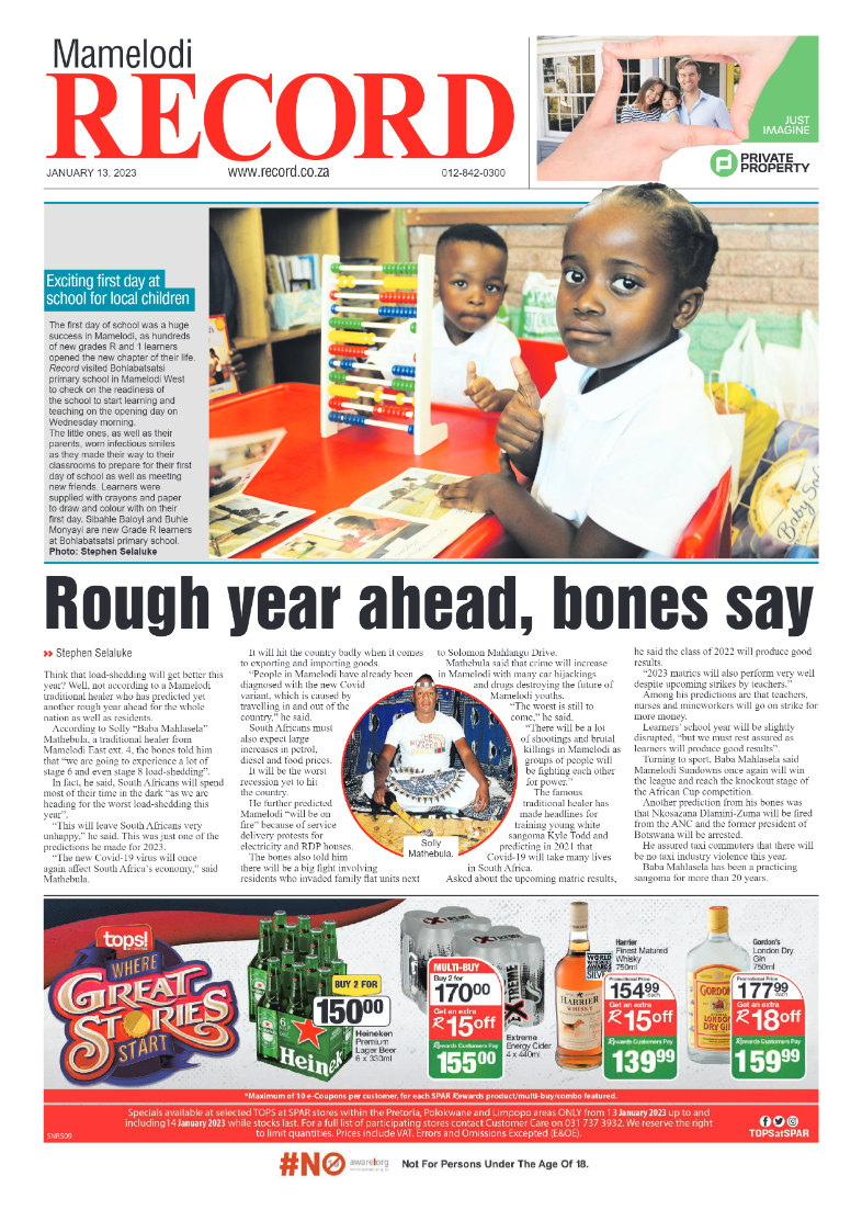 Rekord Mamelodi 13 January 2023 page 1