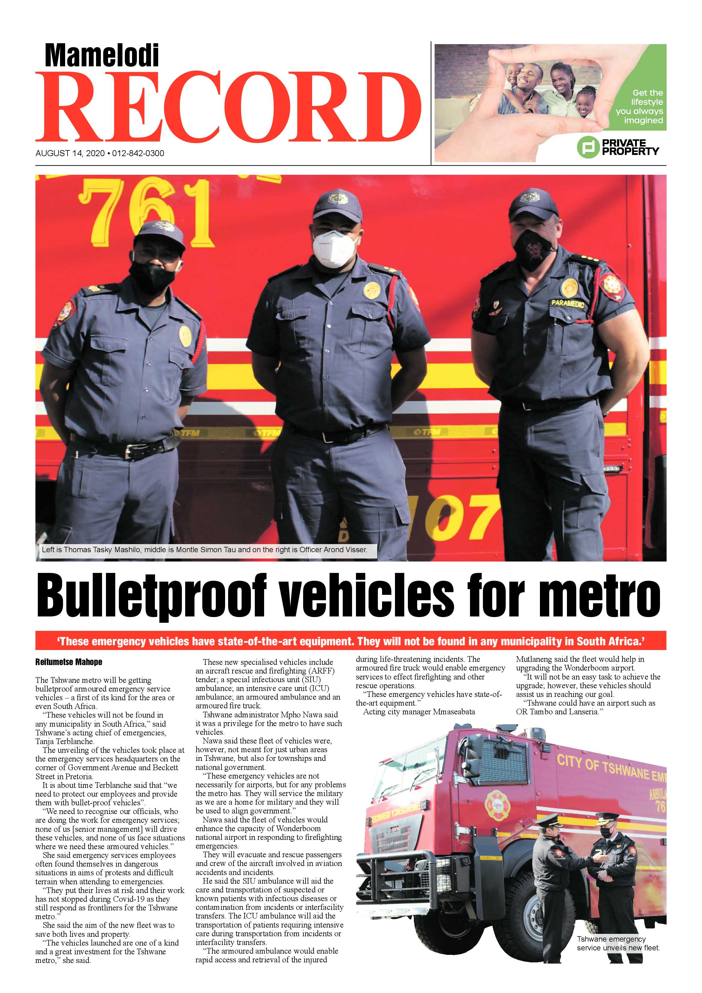 Rekord Mamelodi 14 August 2020 page 1