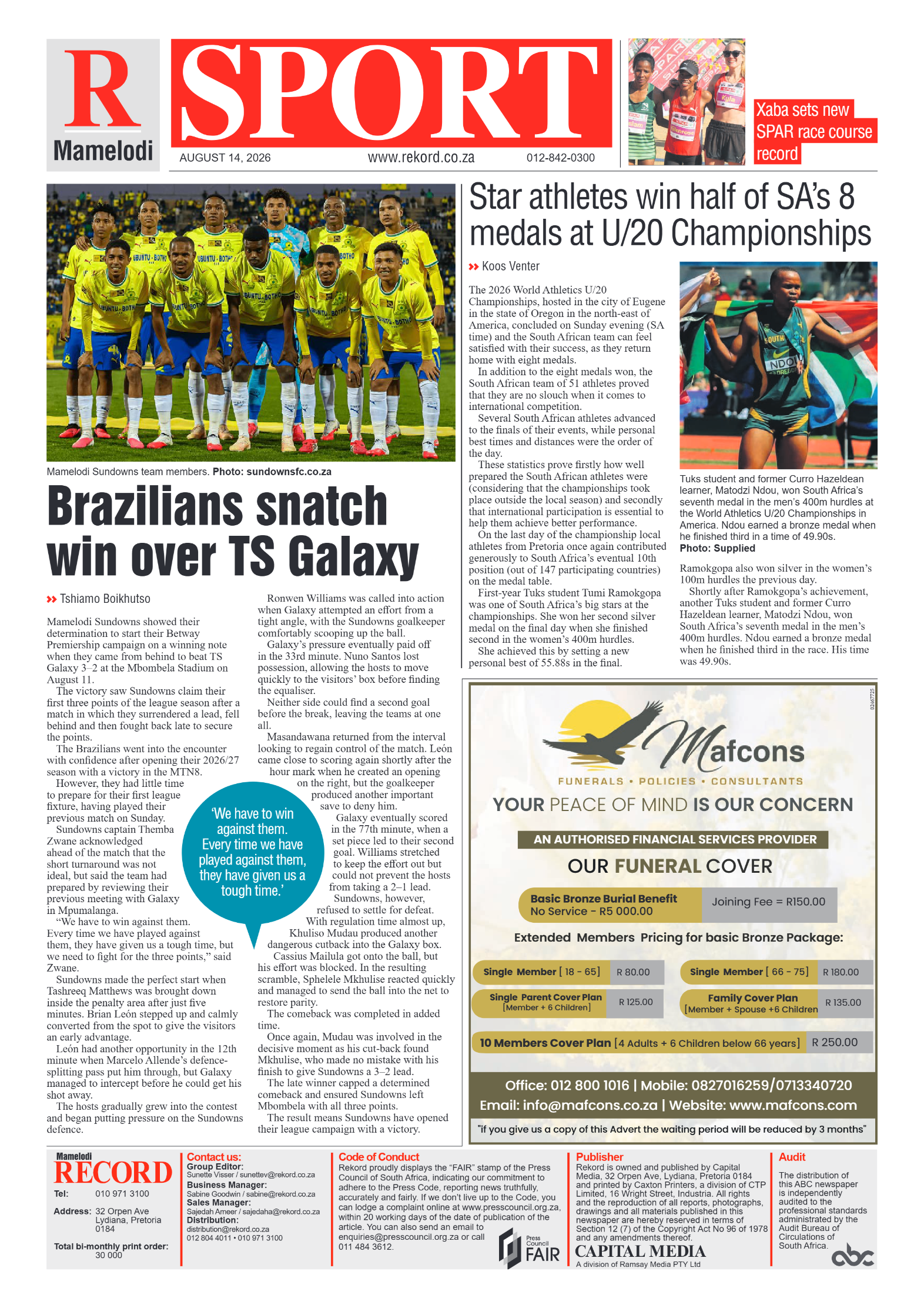 Rekord Mamelodi 14 August 2026 page 8