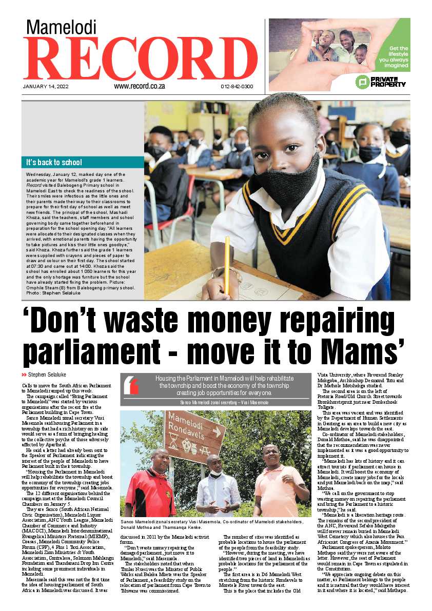 Rekord Mamelodi 14 January 2022 page 1
