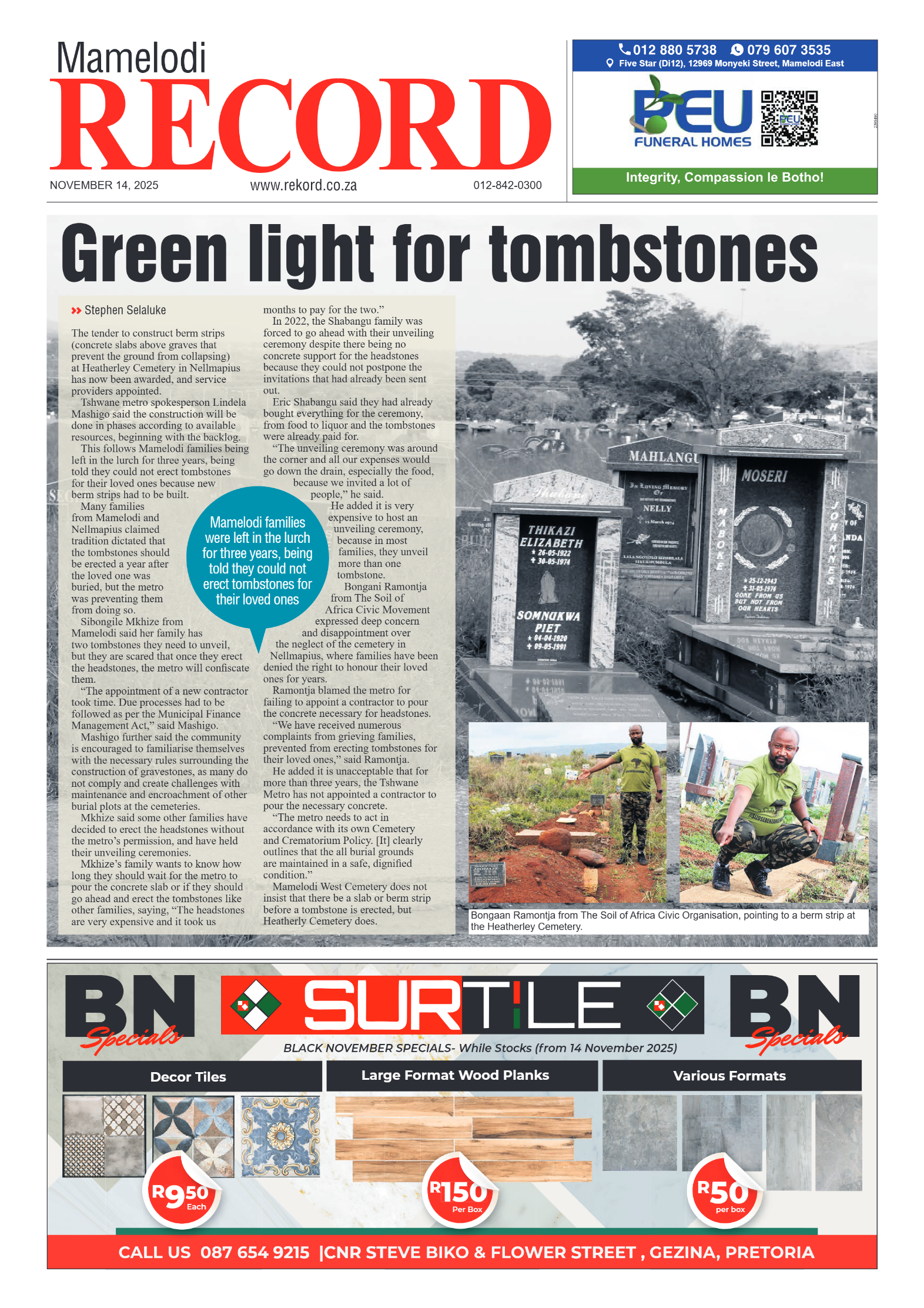 Rekord Mamelodi 14 November 25 page 1