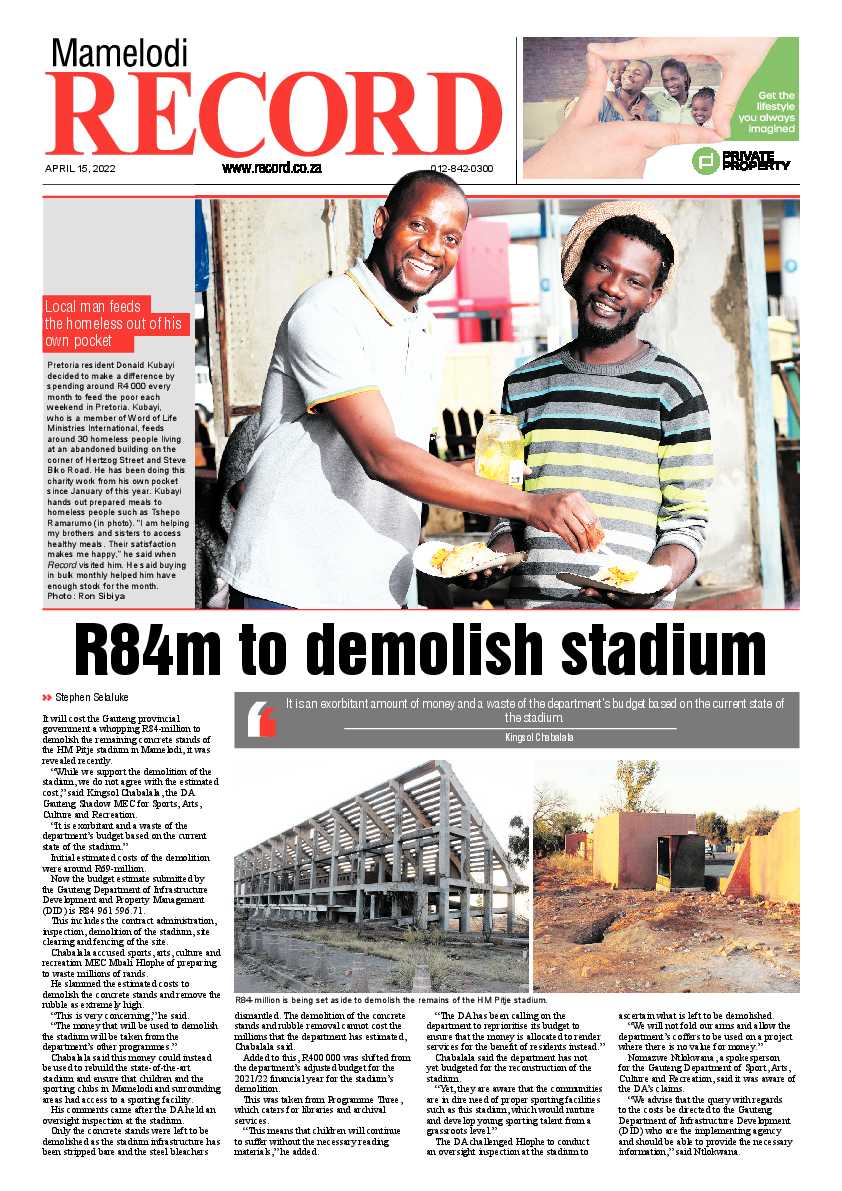 Rekord Mamelodi 15 April 2022 page 1