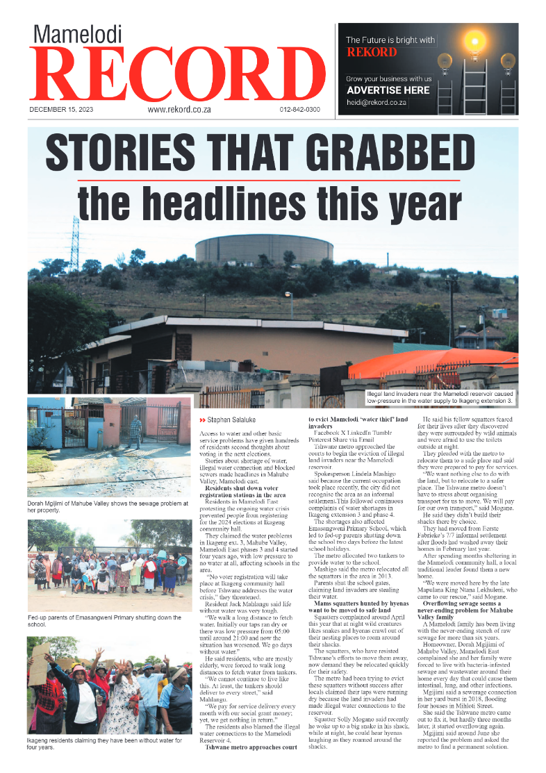 Rekord Mamelodi 15 December 2023 page 1