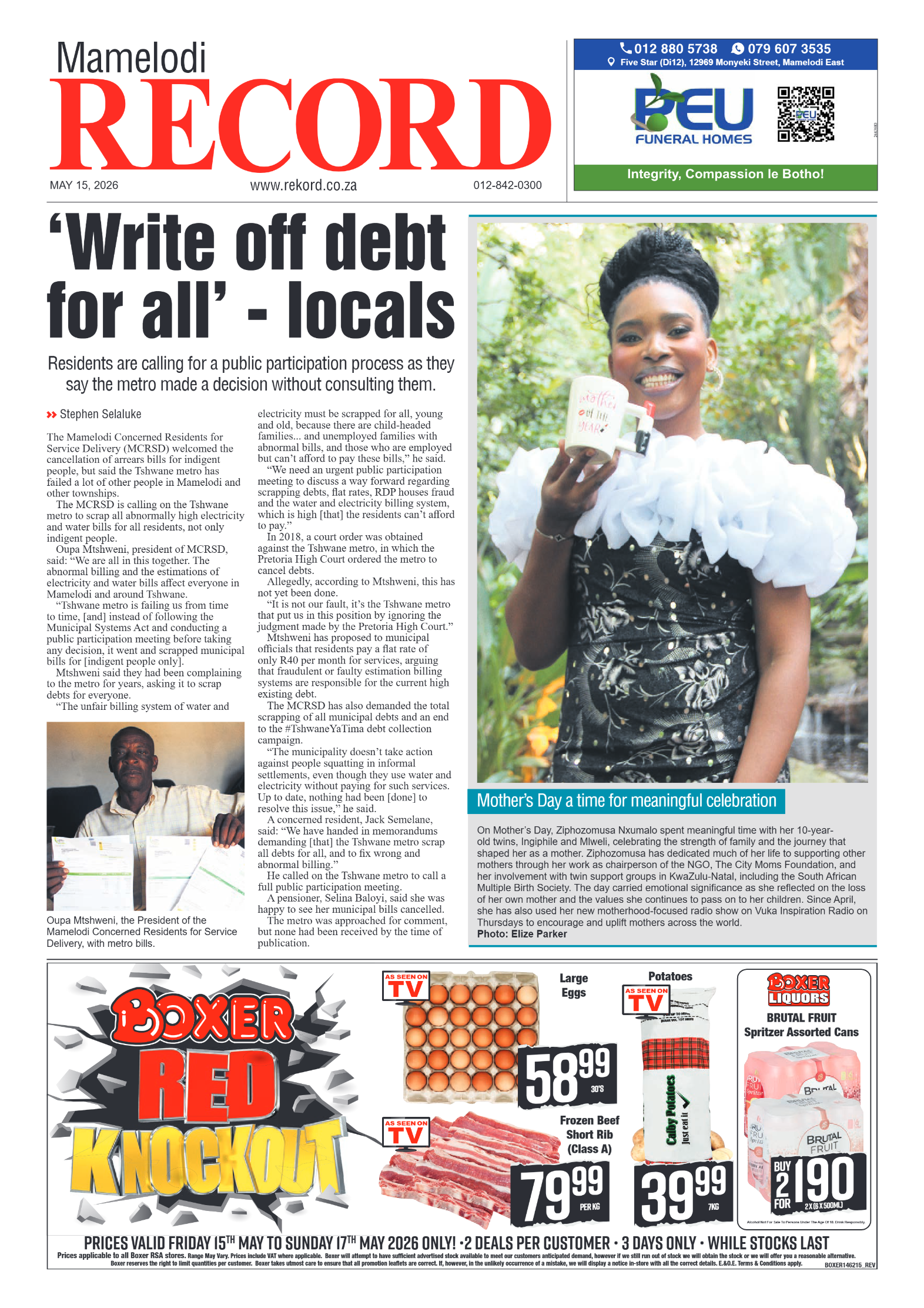 Rekord Mamelodi 15 May 2026 page 1
