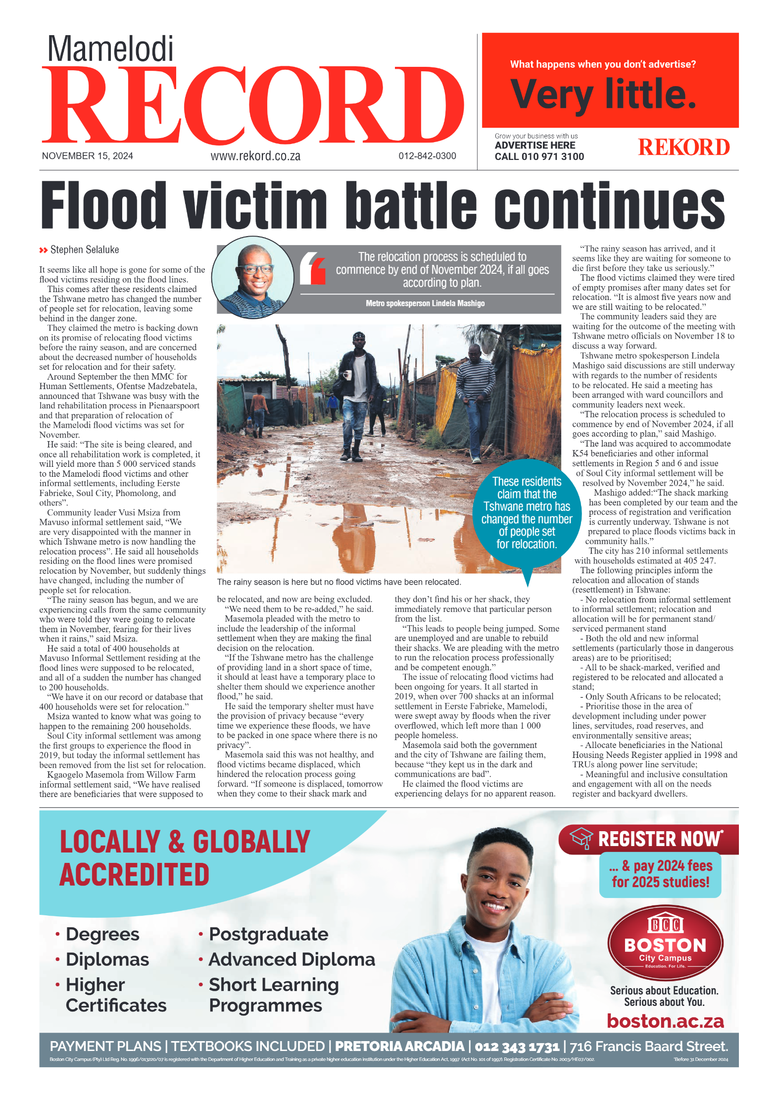 Rekord Mamelodi 15 November 2024 page 1