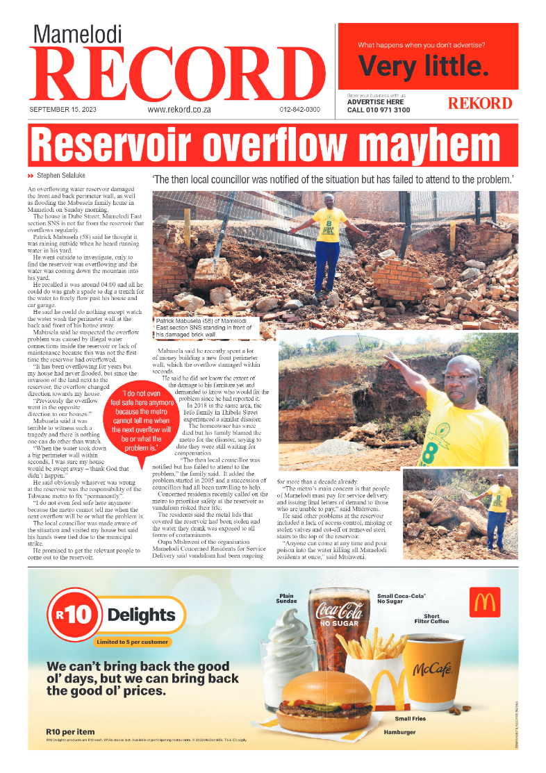 Rekord Mamelodi 15 September 2023 page 1