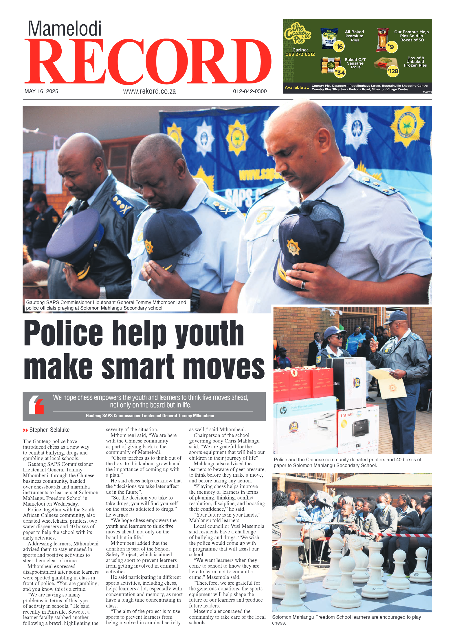 Rekord Mamelodi 16 May 2025 page 1