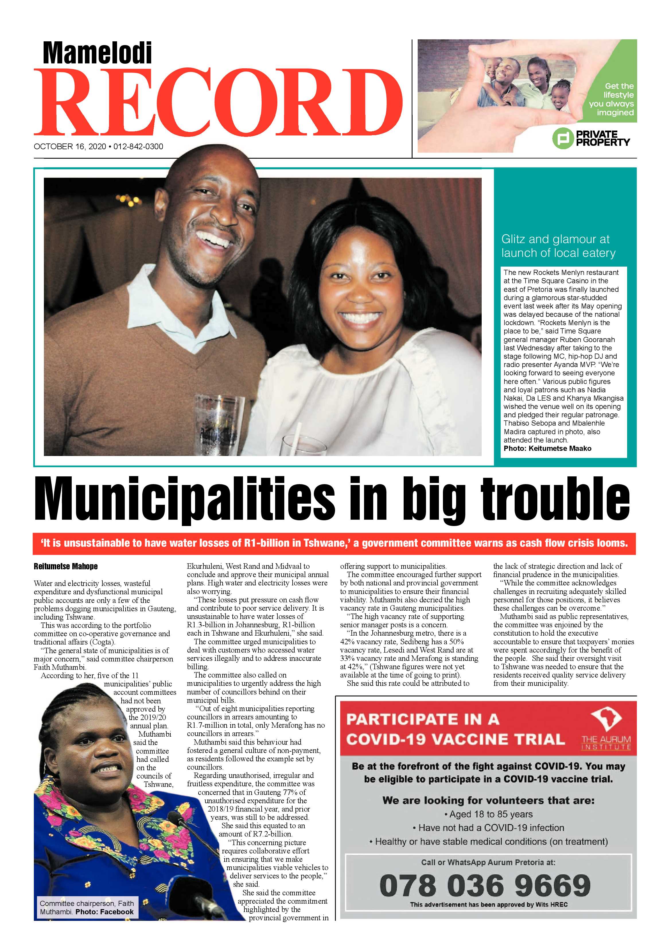 Rekord Mamelodi 16 October 2020 page 1