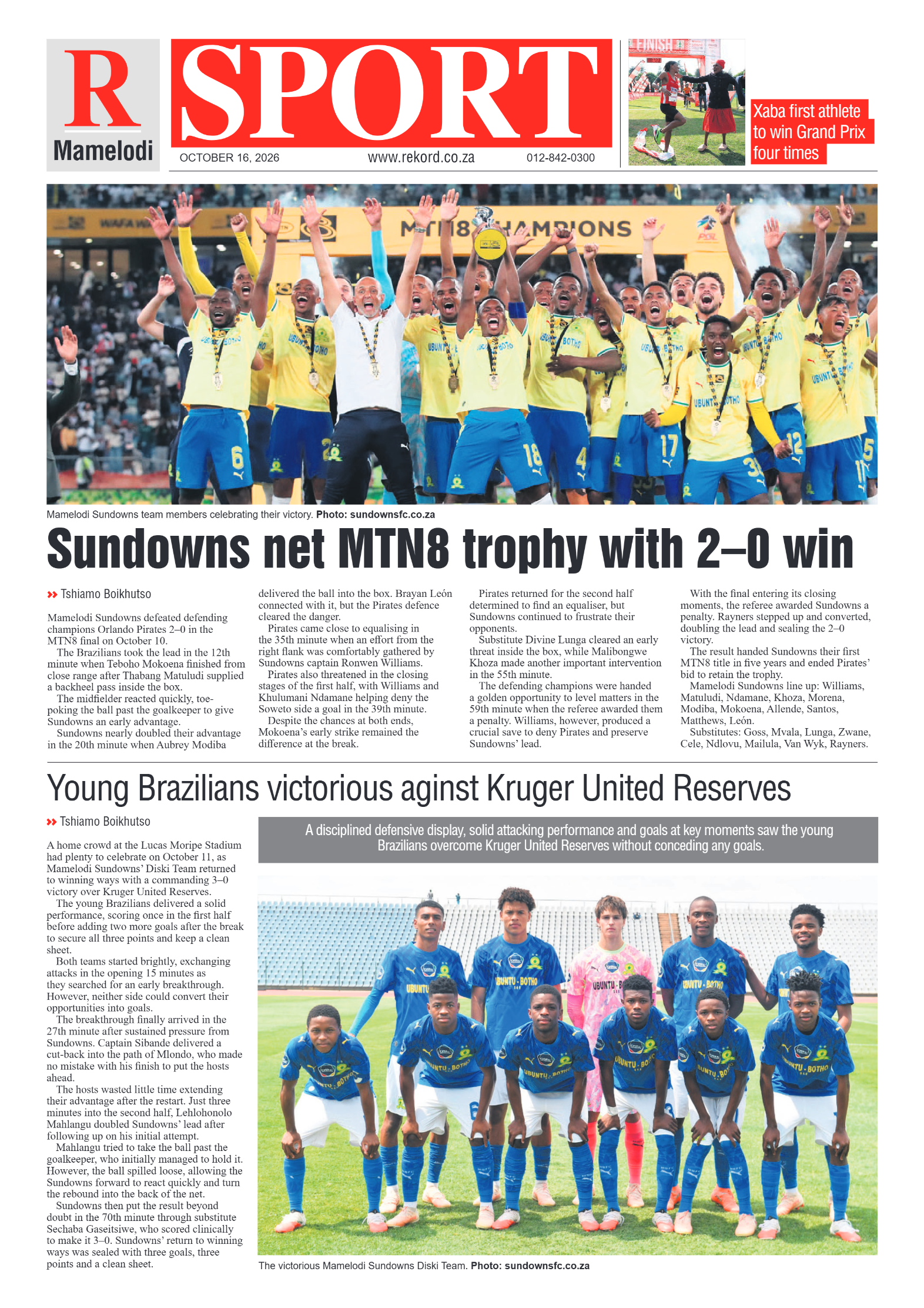 Rekord Mamelodi – 16 October 2026 page 12