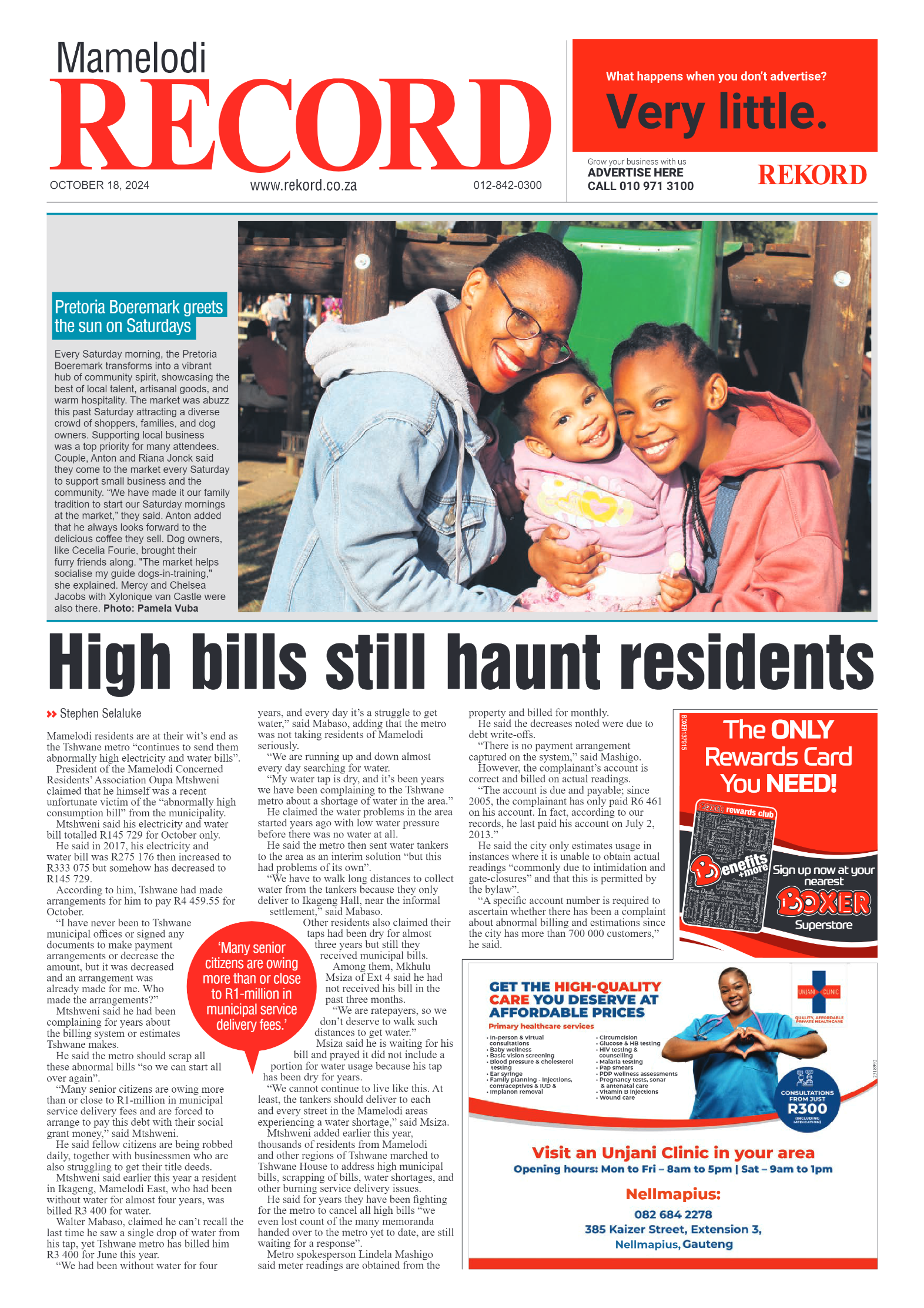 Rekord Mamelodi 18 October 2024 page 1