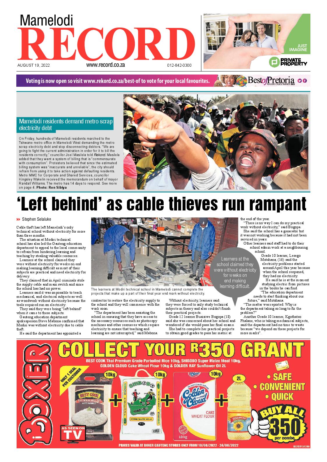 Rekord Mamelodi 19 August 2022 page 1
