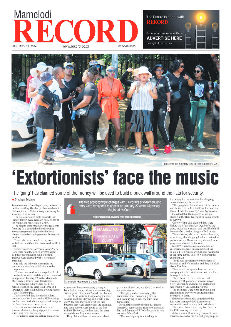 Rekord Mamelodi 19 January 2024 page 1