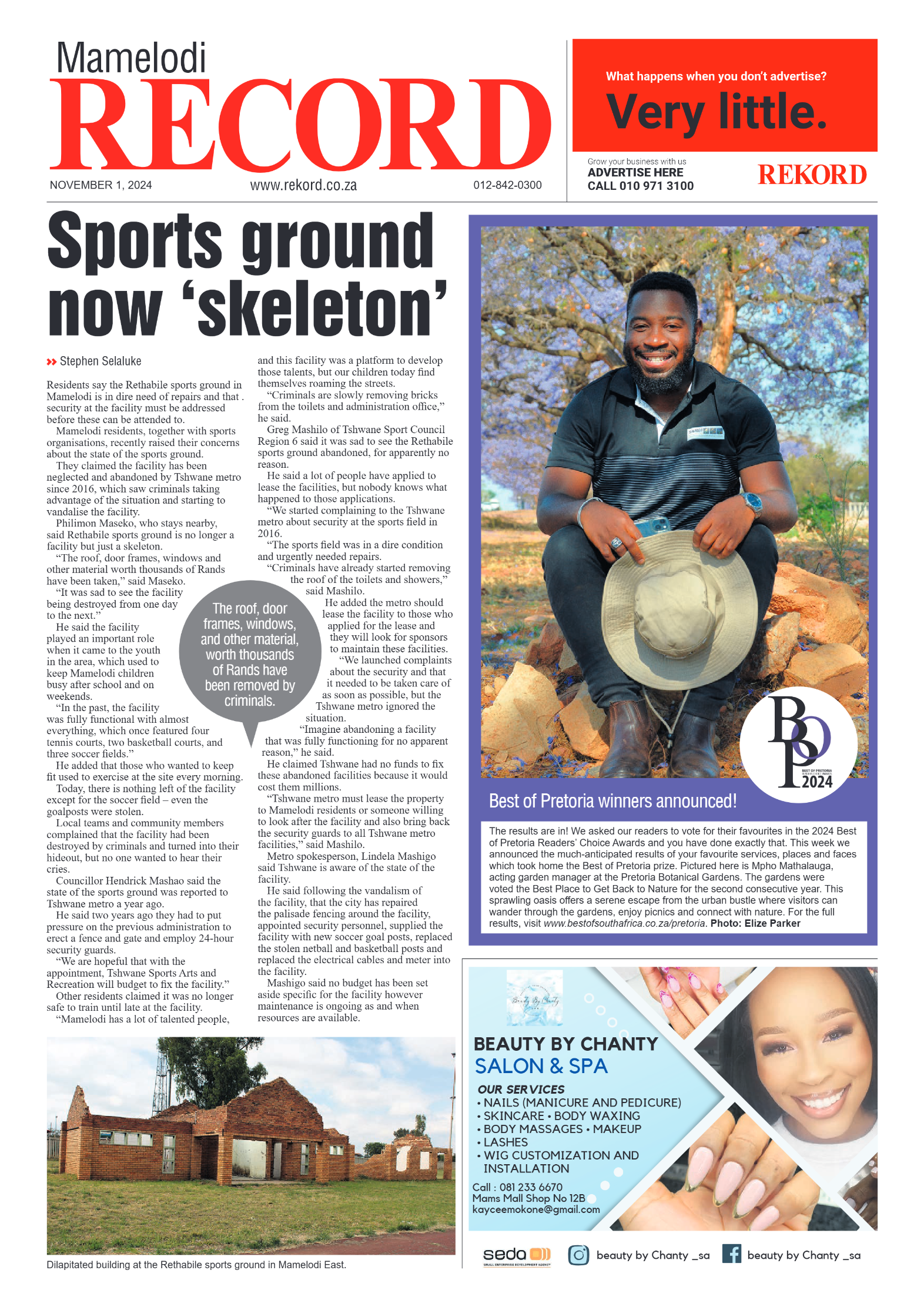 Rekord Mamelodi 1 November 2024 page 1