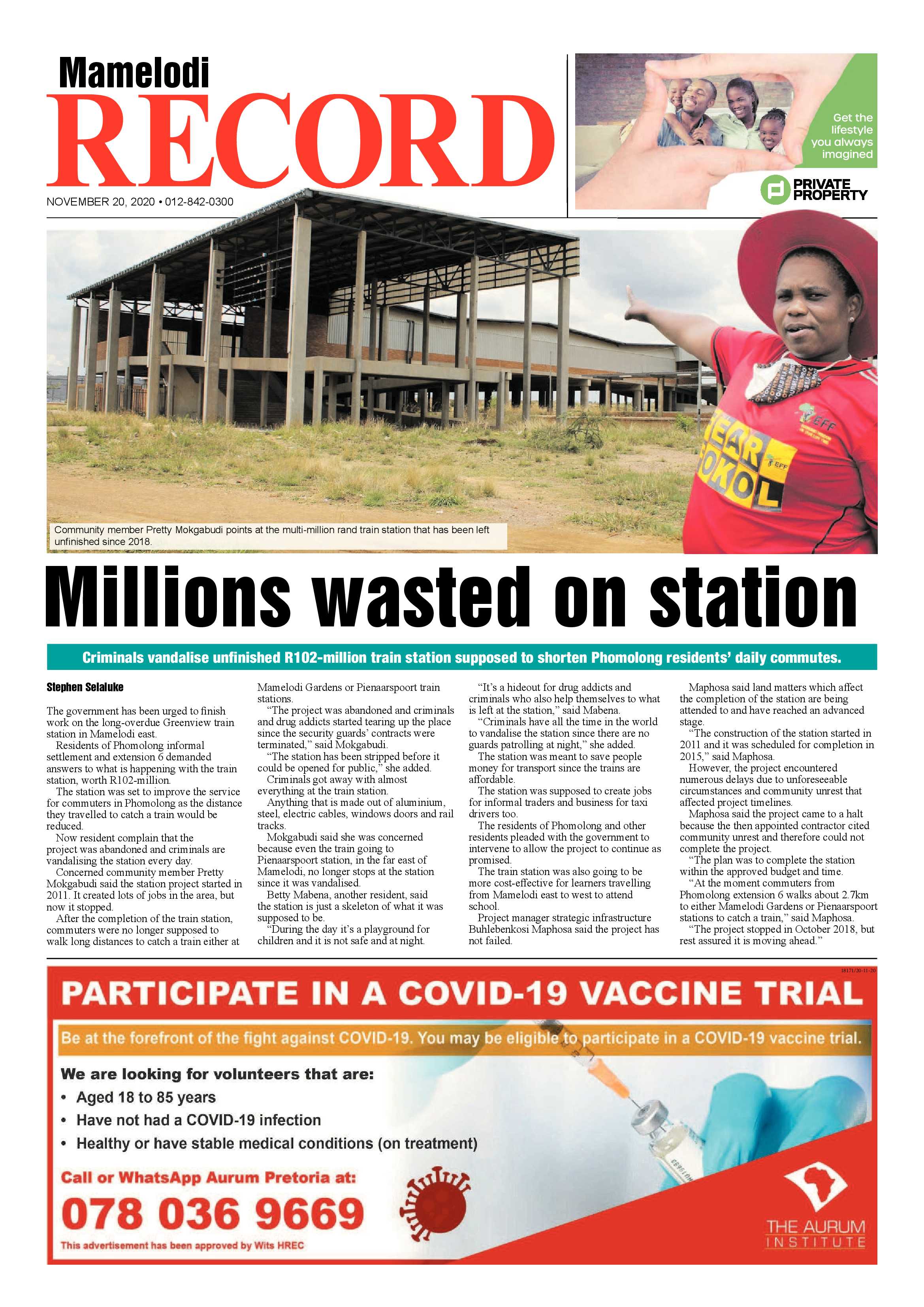 Rekord Mamelodi 20 November 2020 page 1