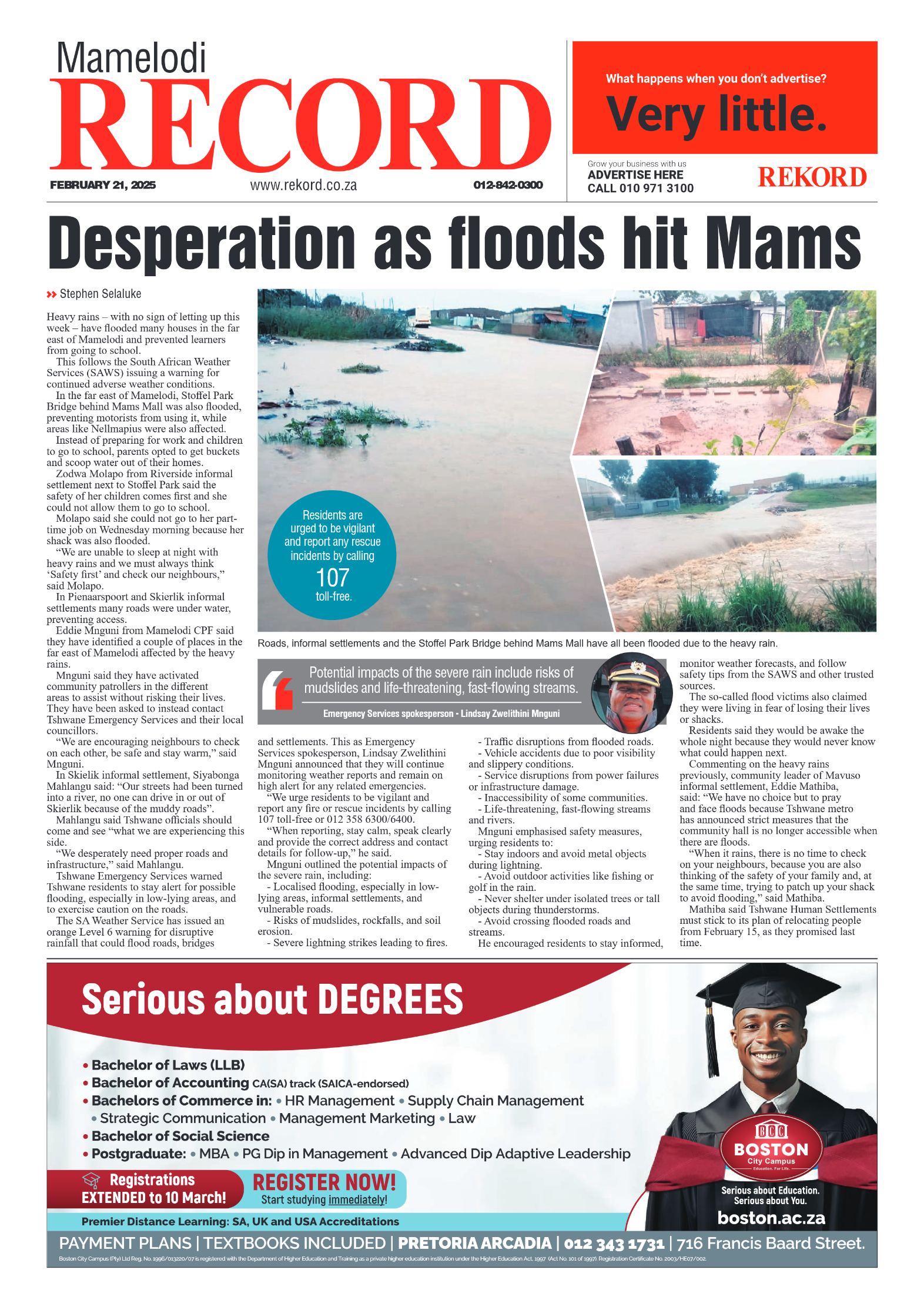 Rekord Mamelodi 21 February 2025 page 1