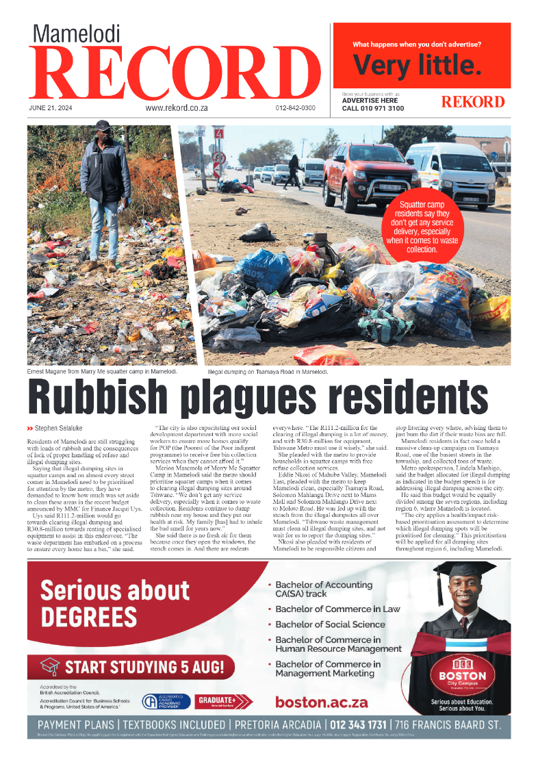 Rekord Mamelodi 21 June 2024 page 1
