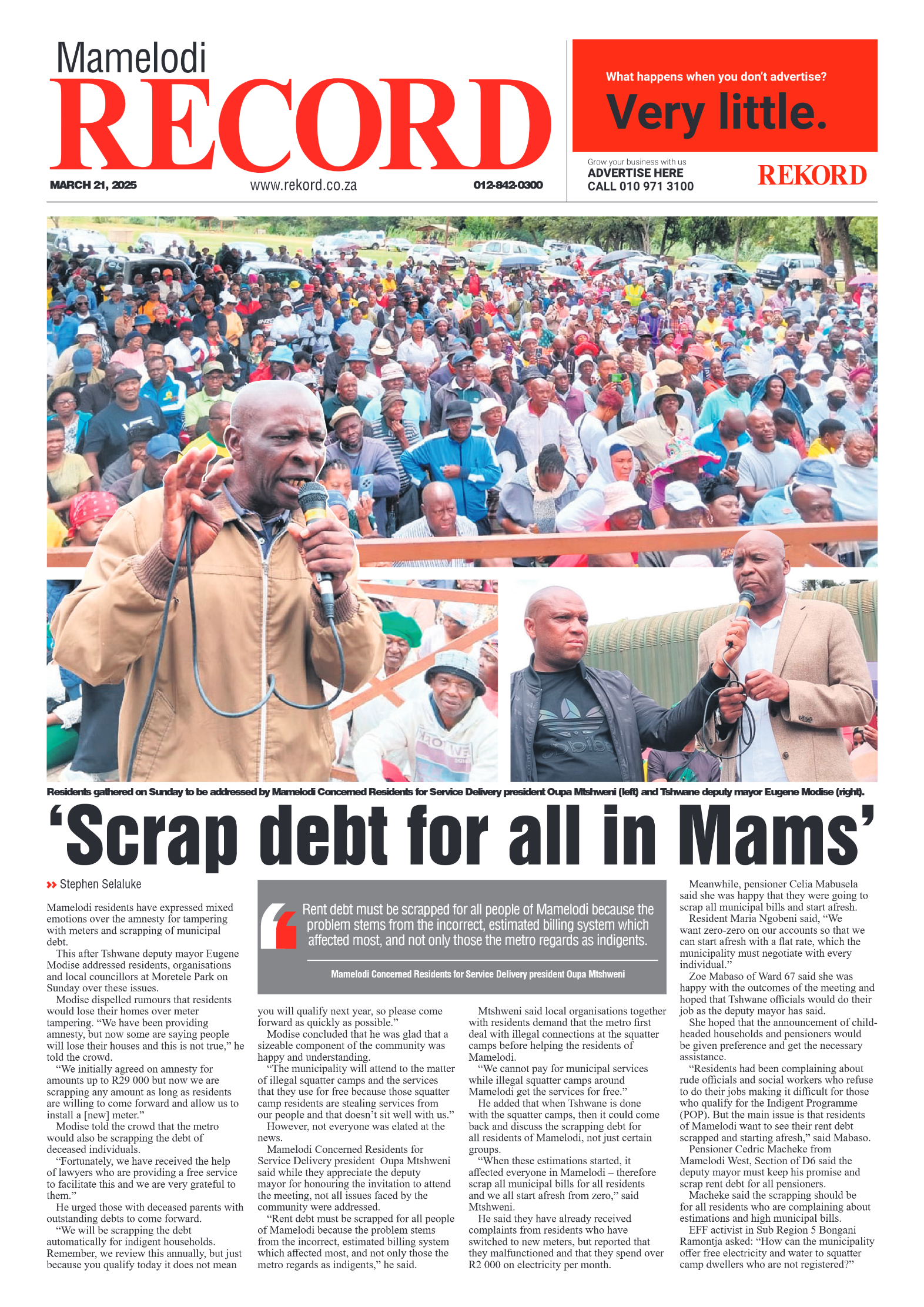 Rekord Mamelodi 21 March 2025 page 1