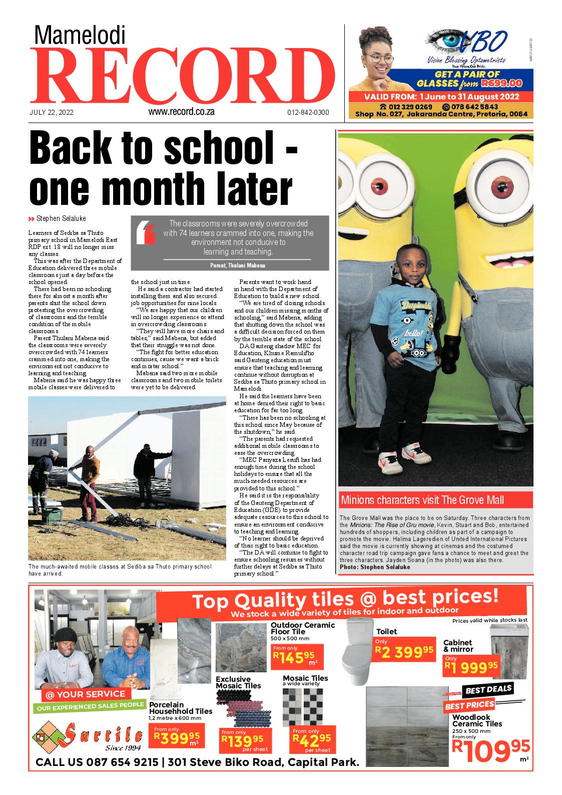 Rekord Mamelodi 22 July 2022 page 1