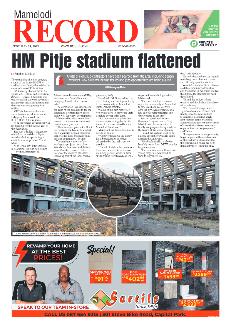 Rekord  Mamelodi 24 February 2023 page 1